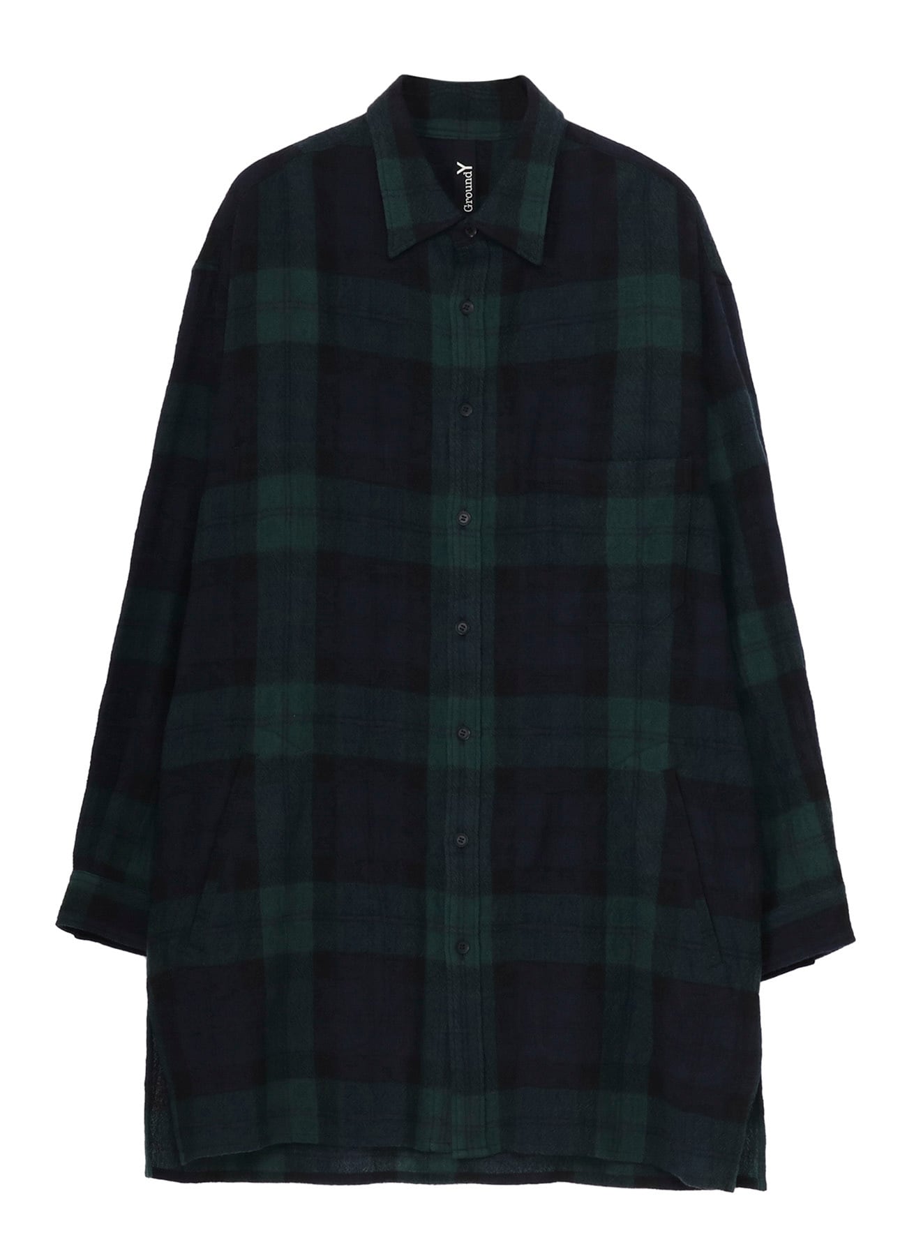 BIG REFINE PLAID LONG SHIRT W/WAIST POCKET