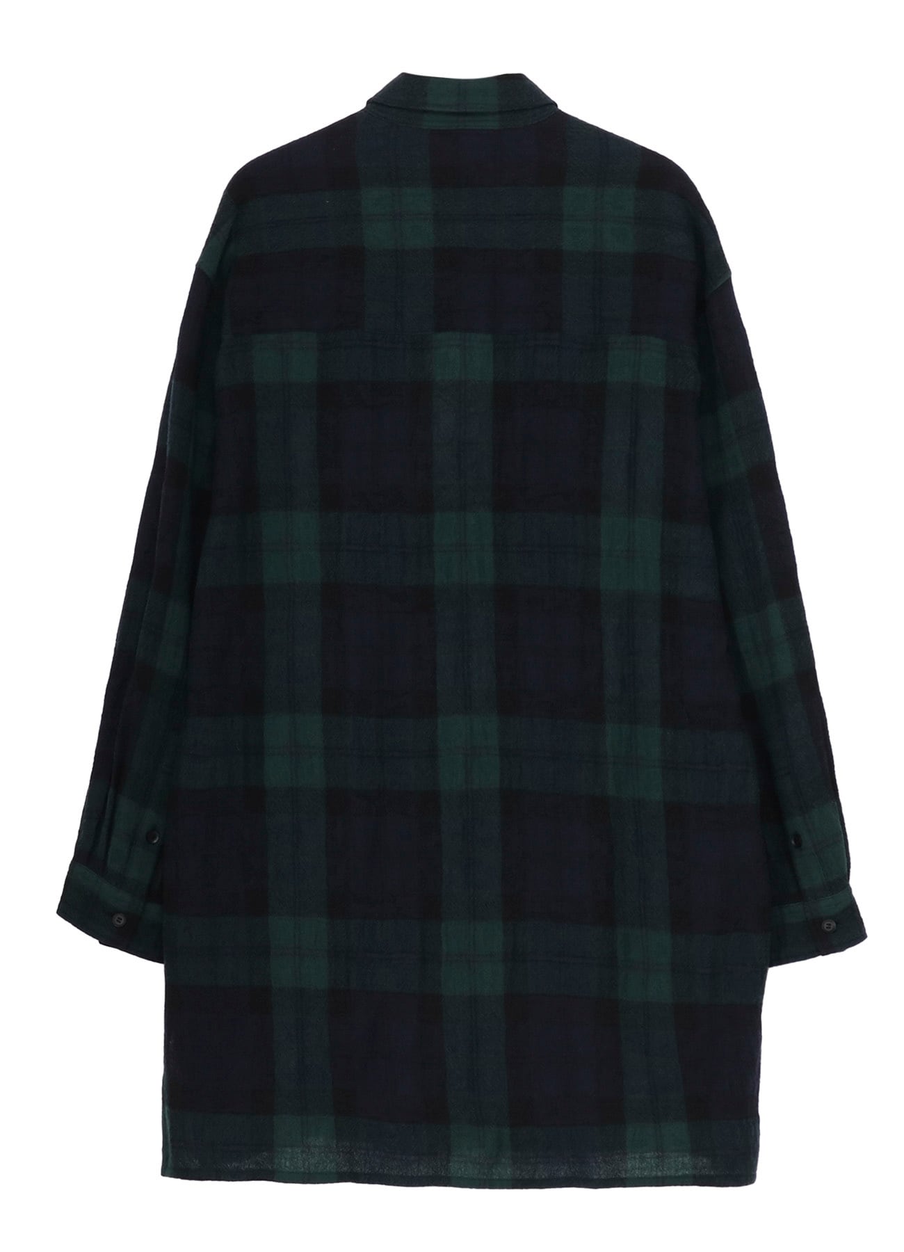 BIG REFINE PLAID LONG SHIRT W/WAIST POCKET