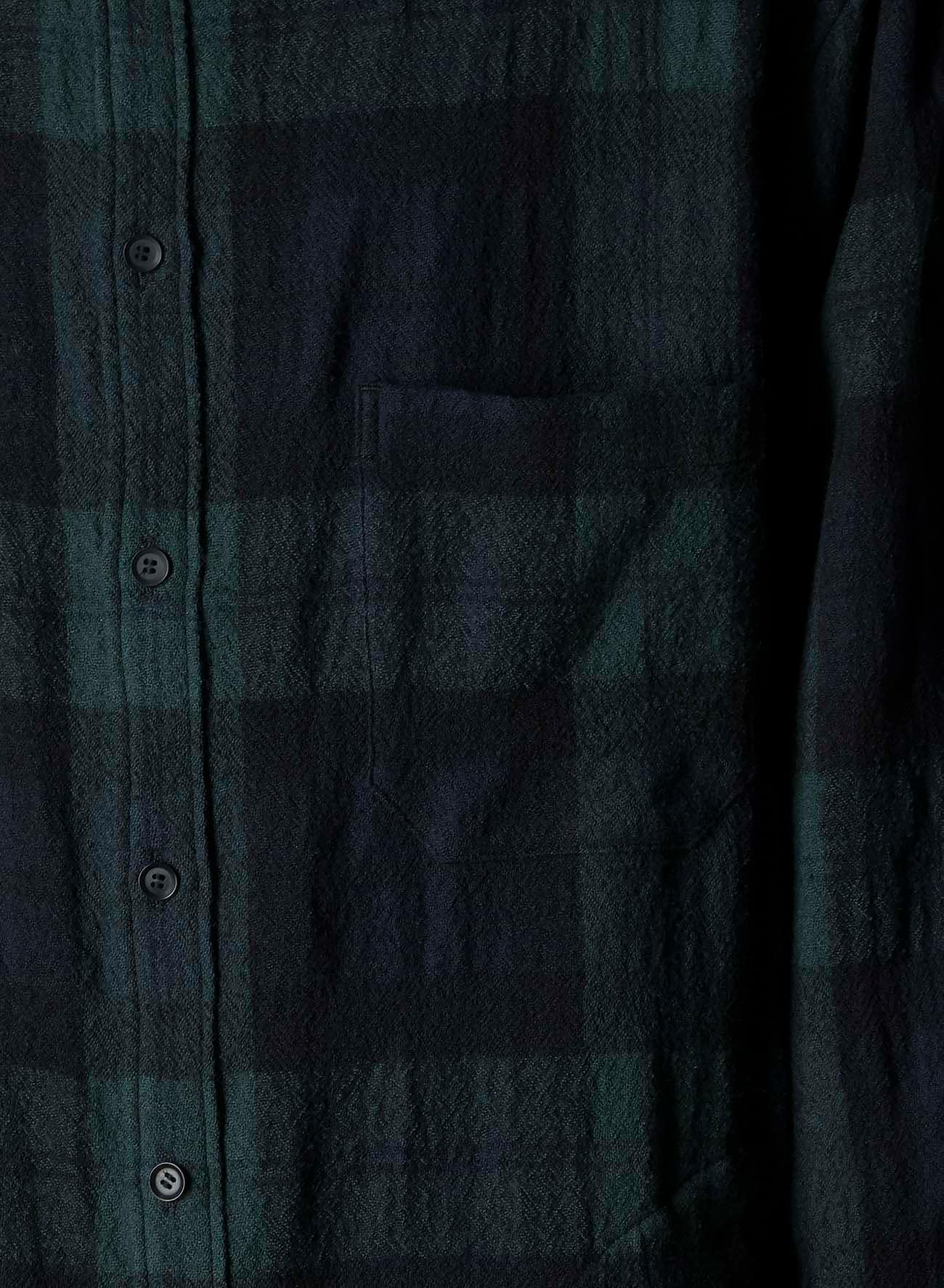 BIG REFINE PLAID LONG SHIRT W/WAIST POCKET
