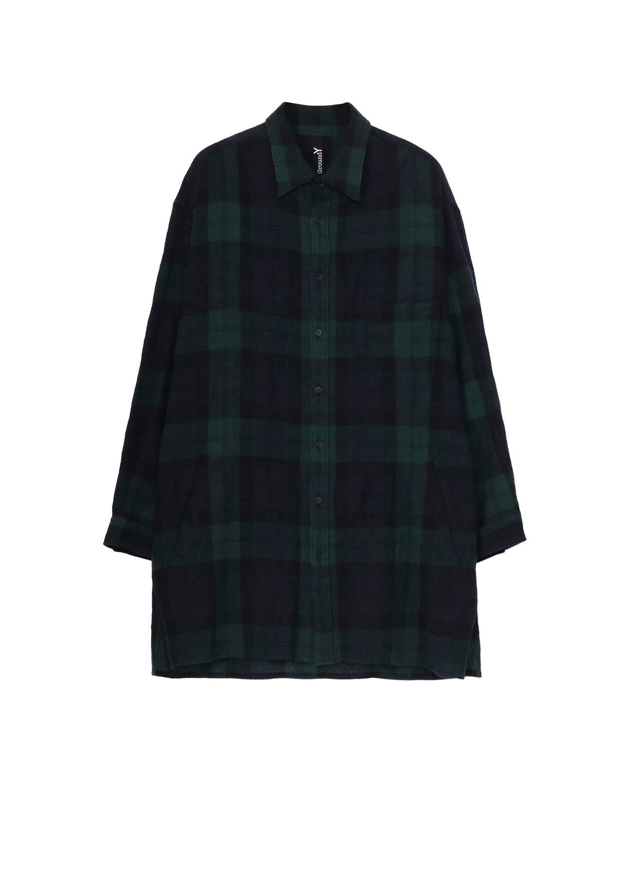 BIG REFINE PLAID LONG SHIRT W/WAIST POCKET