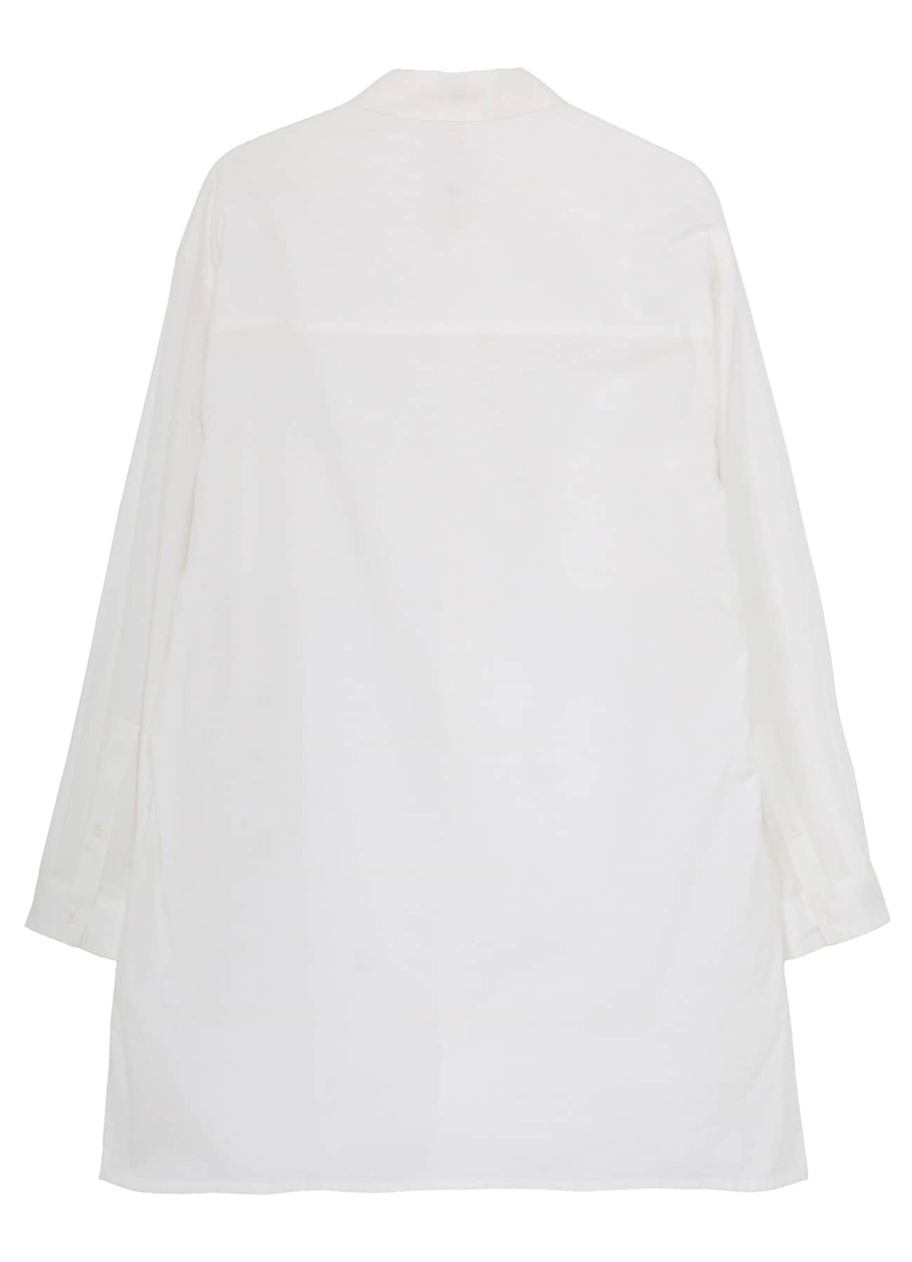 SWITCHING MATERIAL PATCHWORK WHITE SHIRT