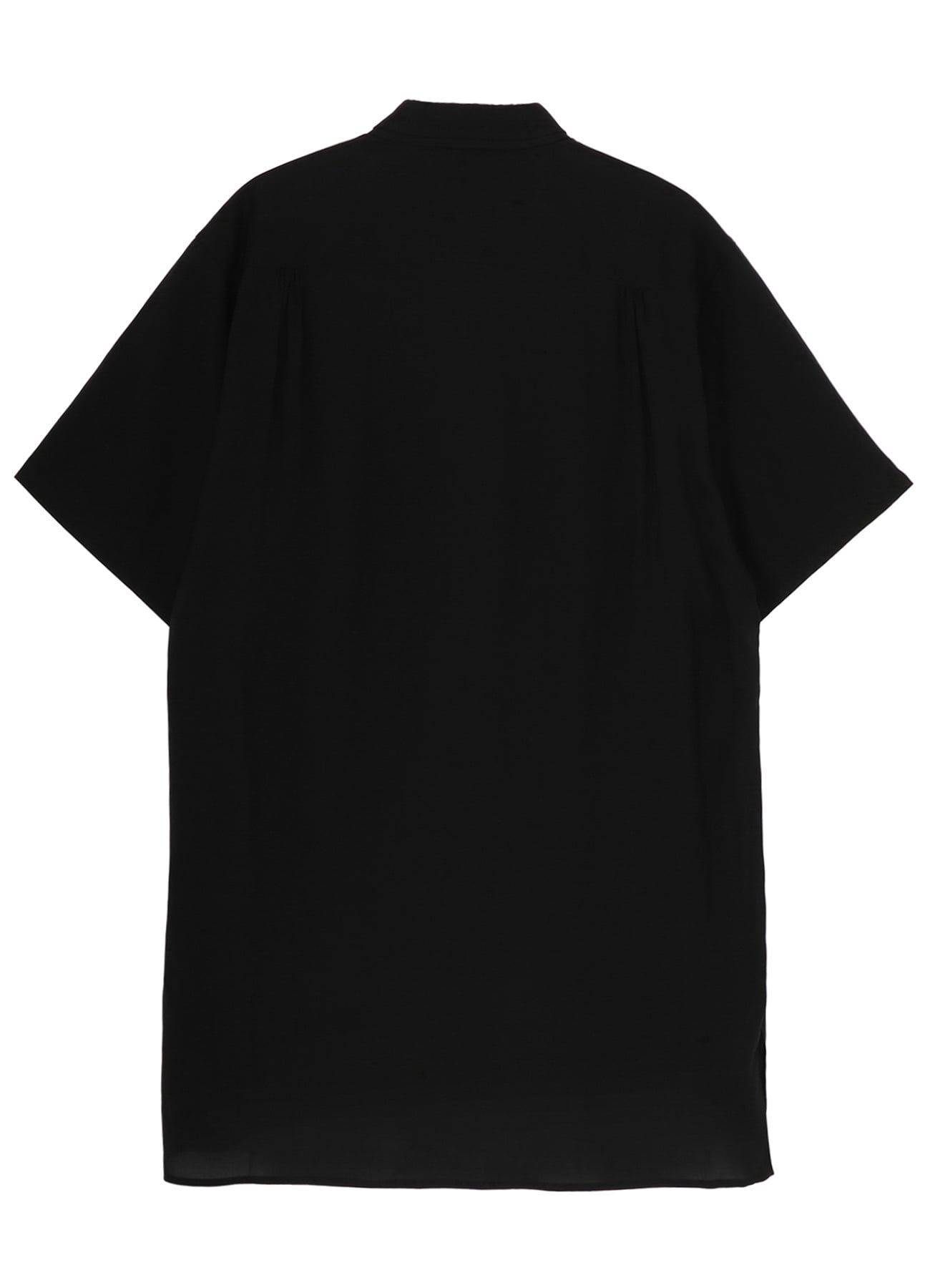 CELLULOSE LAWN DOUBLE COLLAR SLANTED POCKET SHIRT