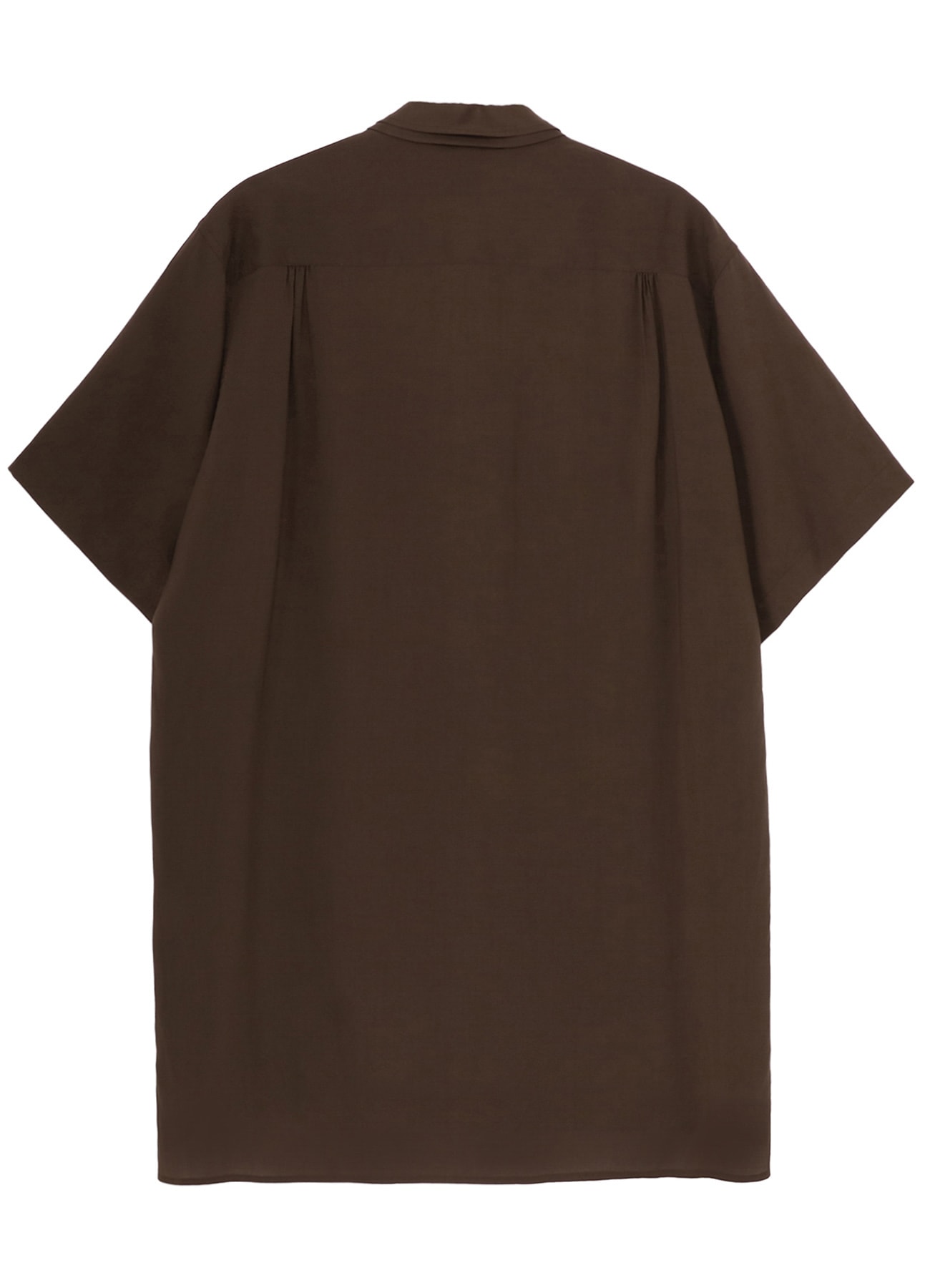 CELLULOSE LAWN DOUBLE COLLAR SLANTED POCKET SHIRT