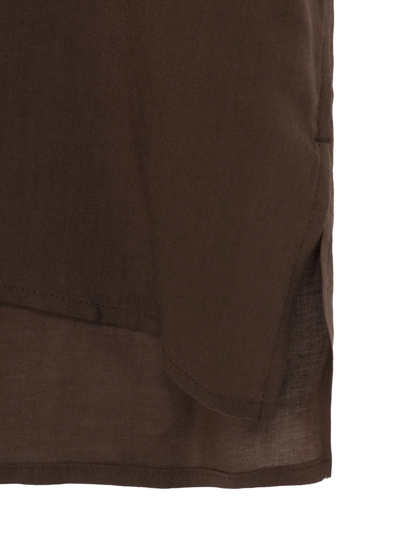 CELLULOSE LAWN DOUBLE COLLAR SLANTED POCKET SHIRT