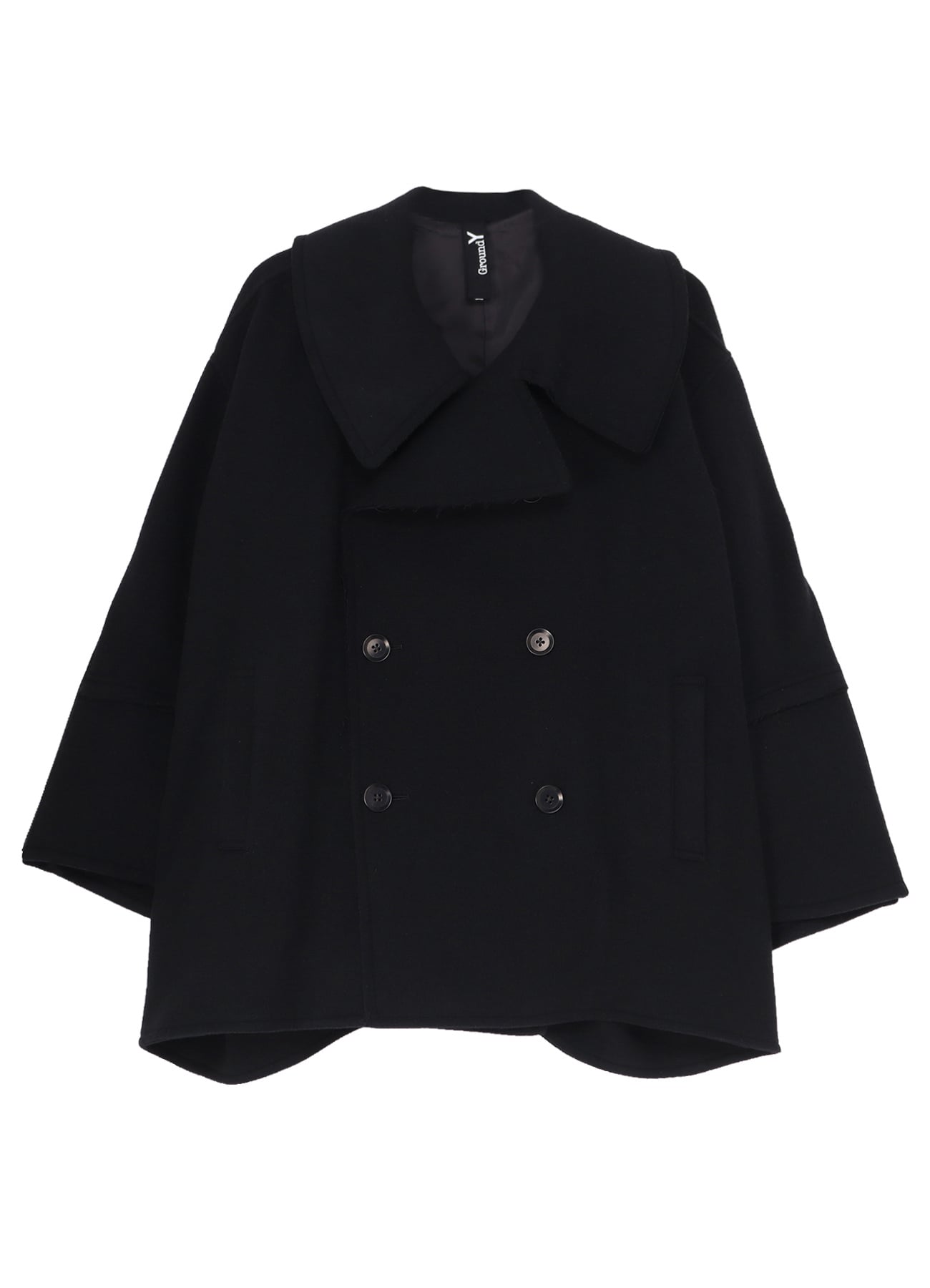 DOUBLE WEAVE MELTON SHORT LENGTH BIG SLEEVE DOUBLE COAT