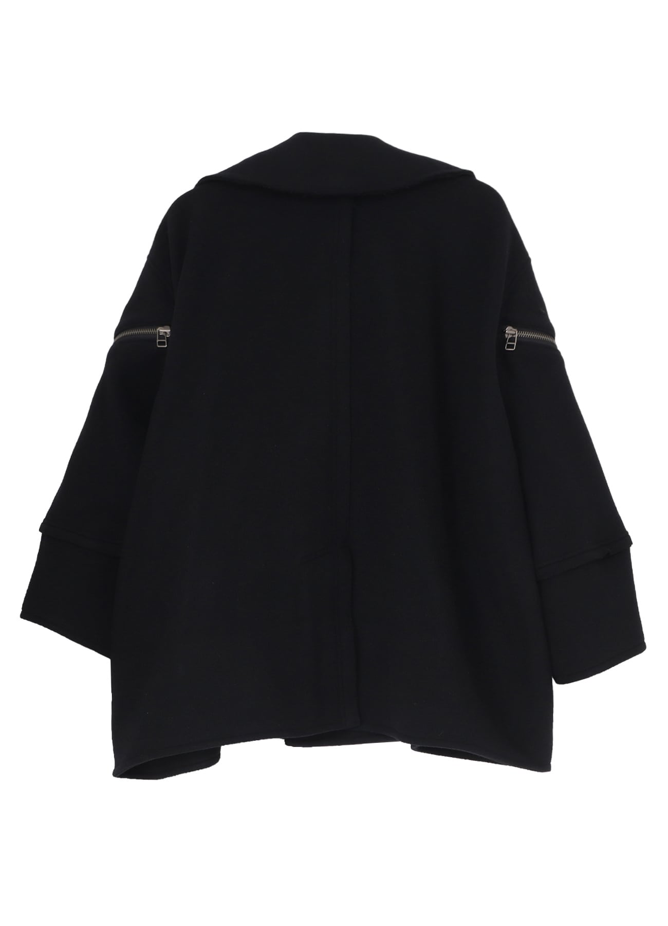 DOUBLE WEAVE MELTON SHORT LENGTH BIG SLEEVE DOUBLE COAT