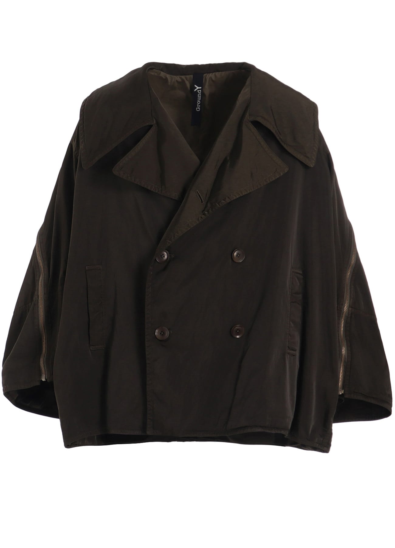 PRODUCT DYED NYLON TEILL+POLYESTER TAFTA SHORT LENGTH BIG SLEEVE DOUBLE COAT