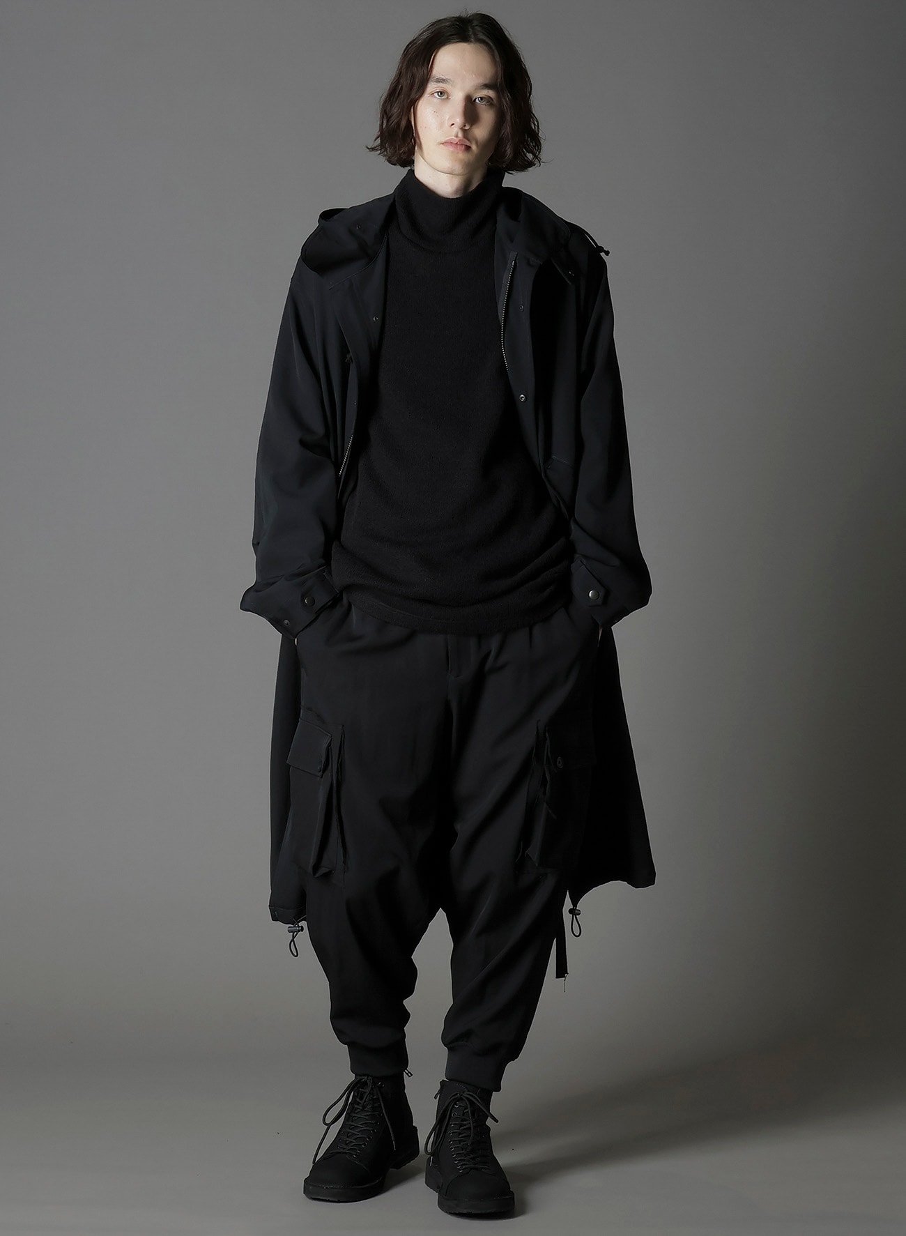 W/GABARDINE HOODED MODS COAT