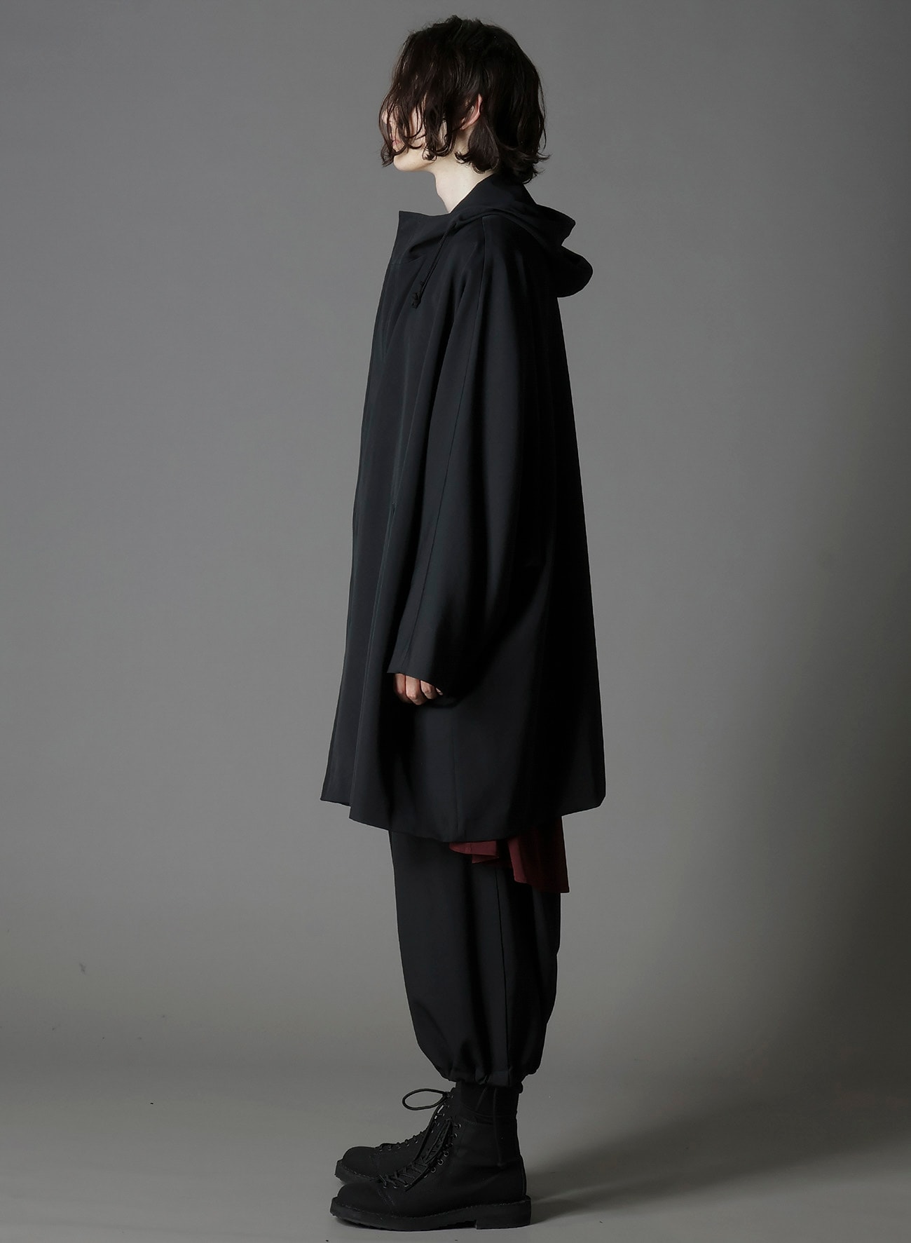 W/GABARDINE FRONT OPEN PONCHO COAT