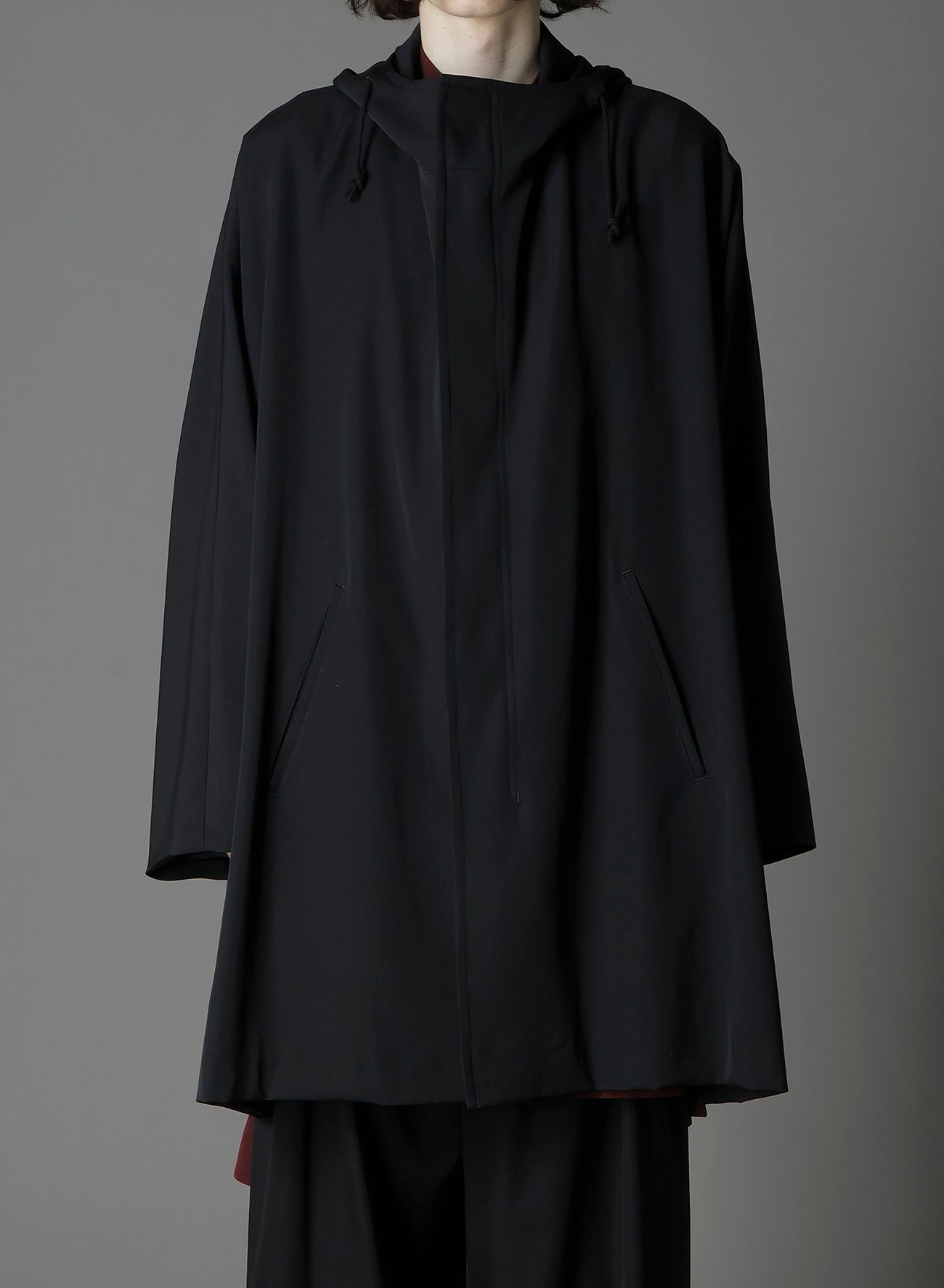 W/GABARDINE FRONT OPEN PONCHO COAT