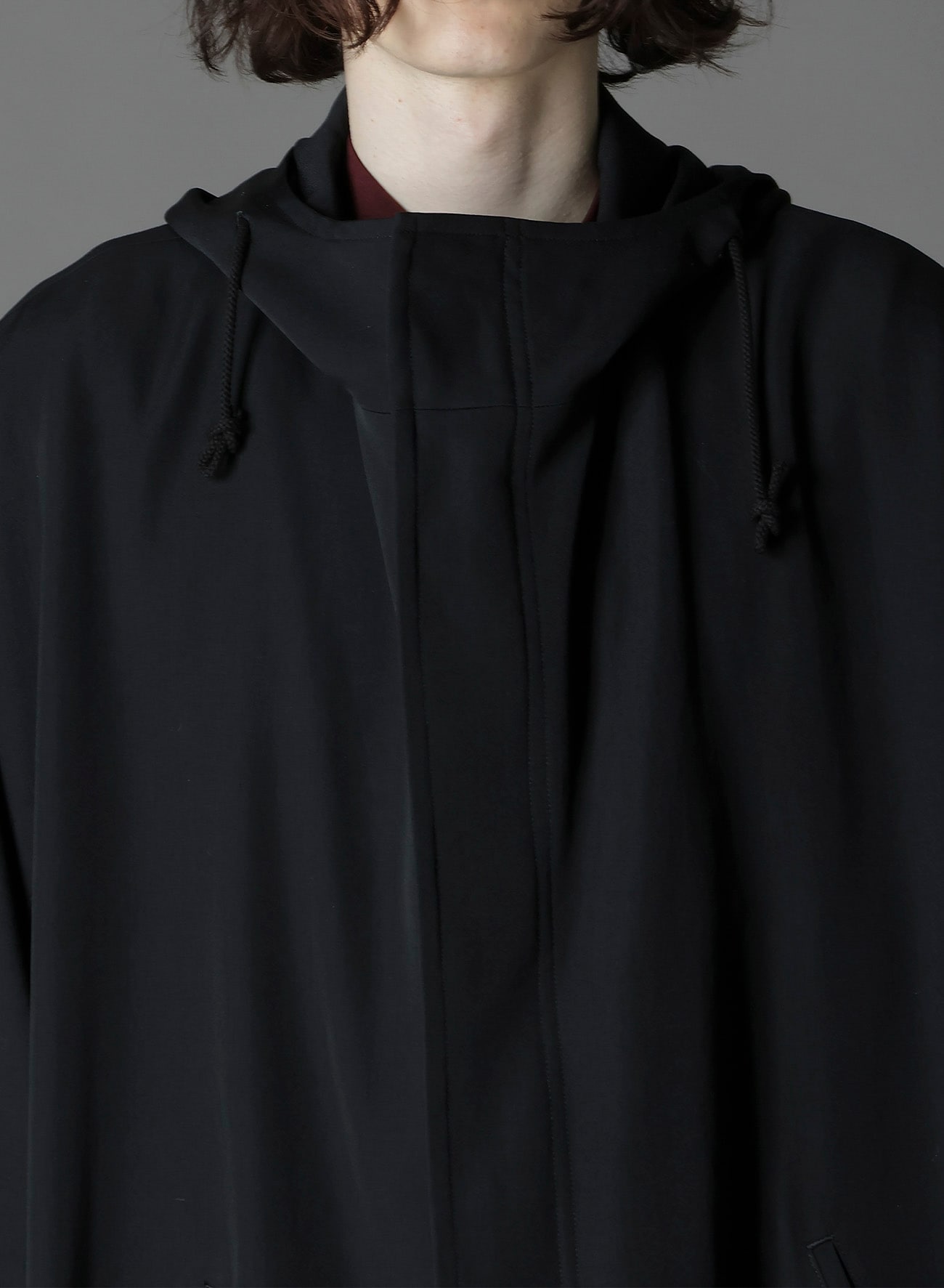 W/GABARDINE FRONT OPEN PONCHO COAT