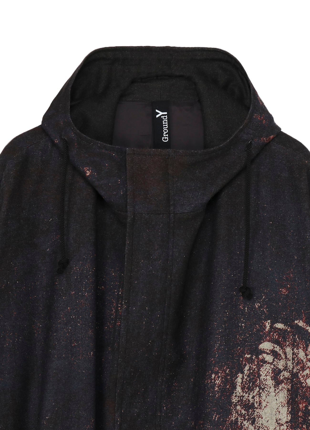 FLANNEL FLORAL PATTERN FRONT OPEN PONCHO COAT