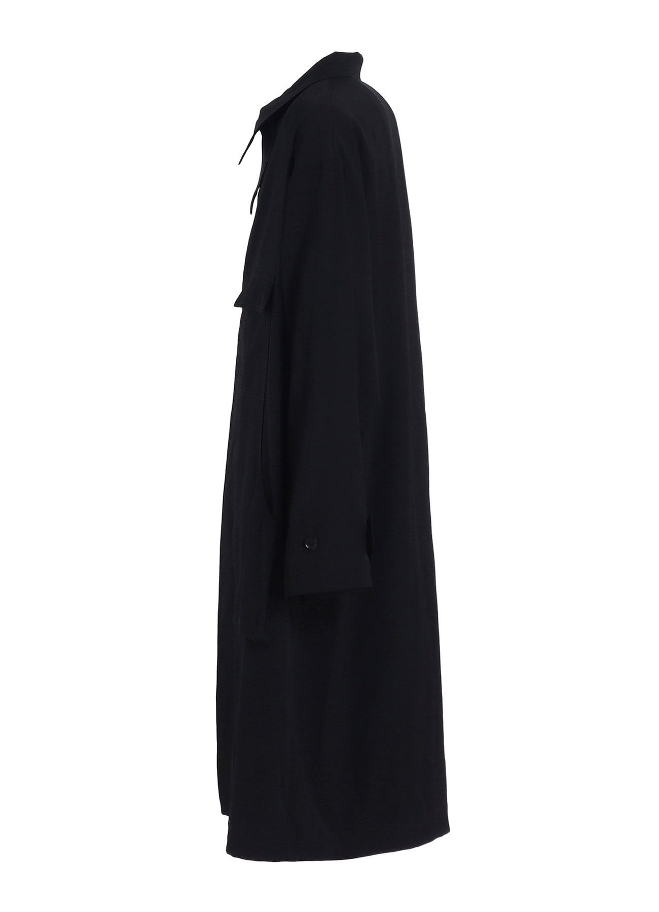 W/GABARDINE OUT POCKET LONG COAT