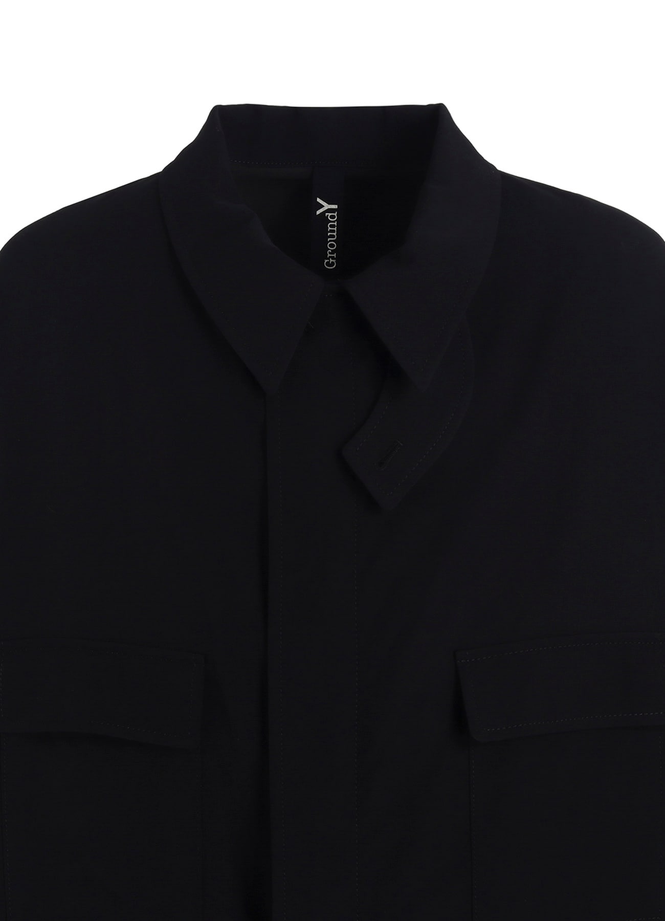 W/GABARDINE OUT POCKET LONG COAT