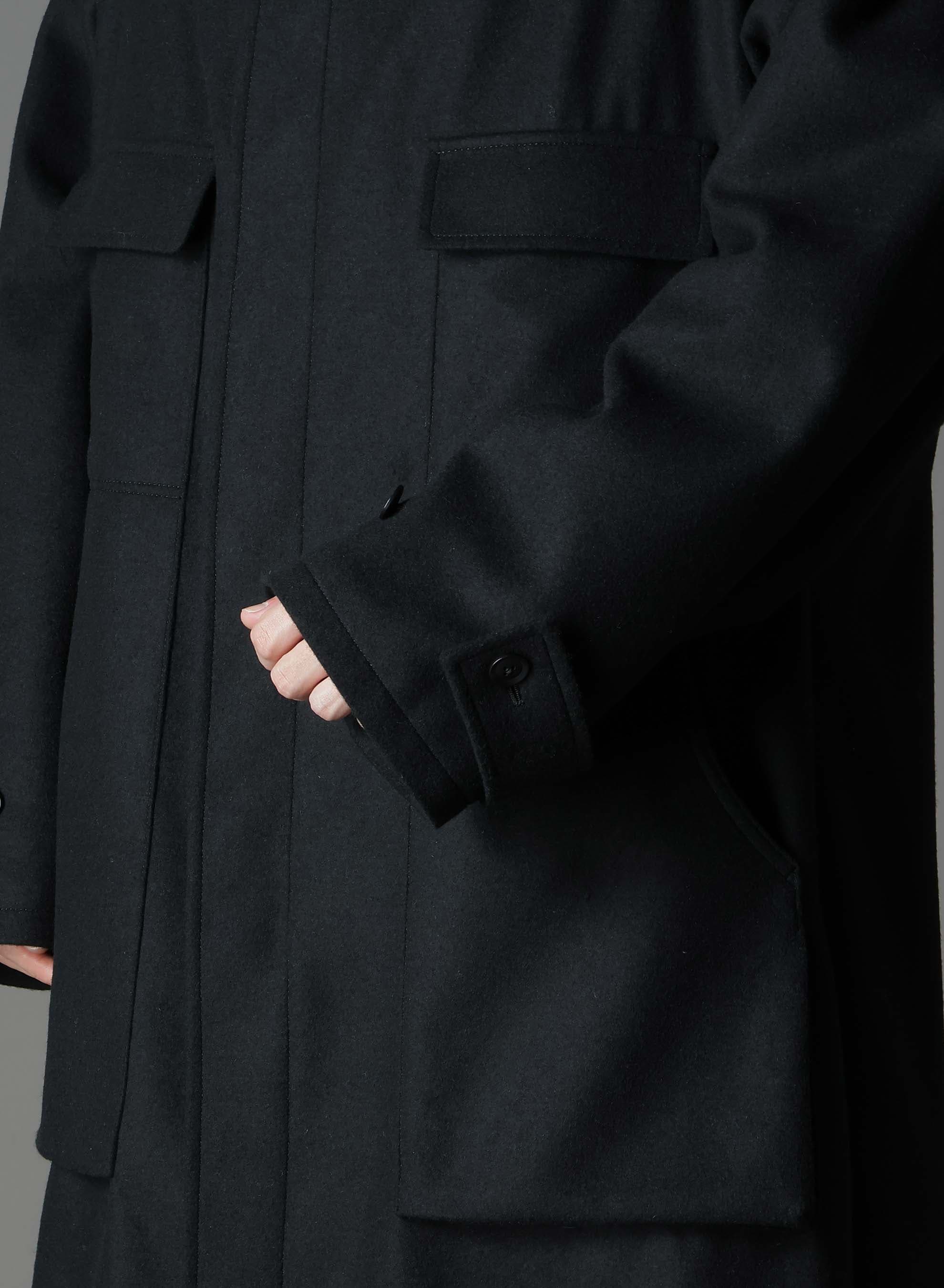 MELTON OUT POCKET LONG COAT