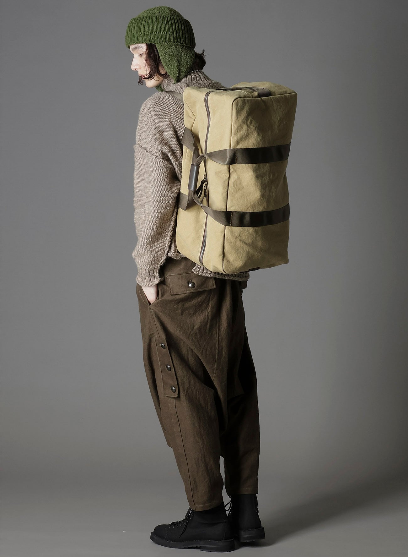 CANVAS DUFFLE BAG(FREE SIZE BEIGE): Ground Y｜THE SHOP YOHJI