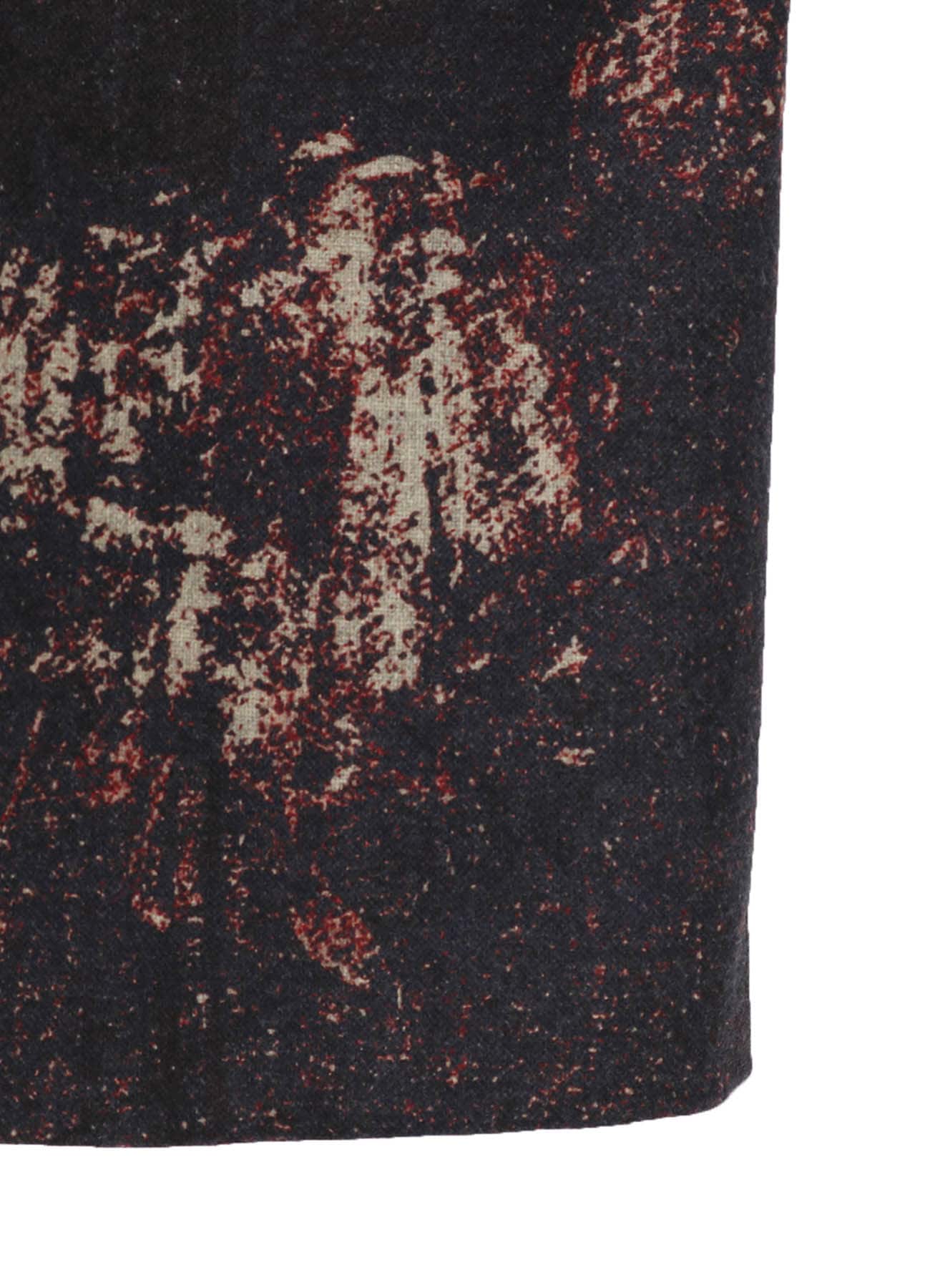 FLANNEL FLORAL PATTERN ASYMMETRY JACKET