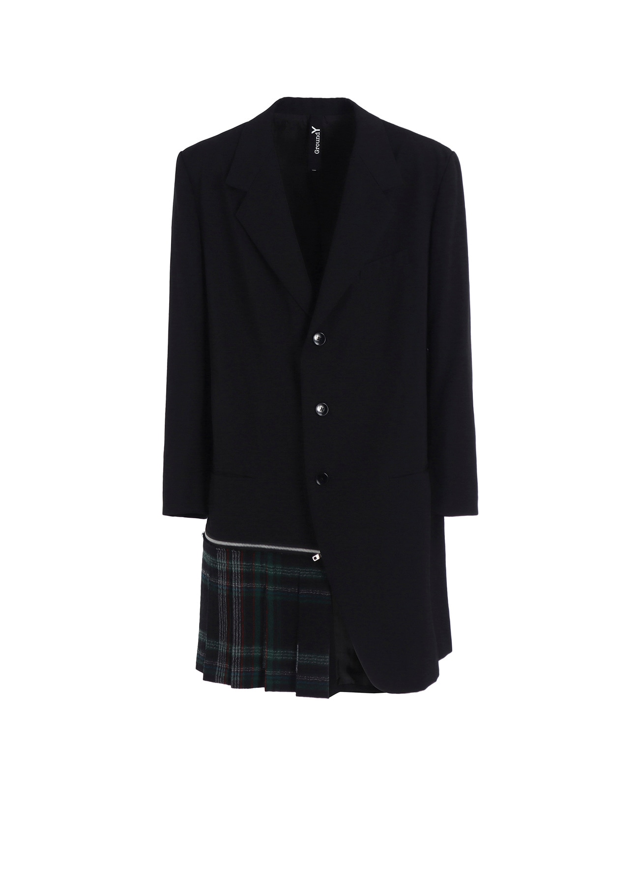 W/GABARDINE DOUBLE GAUZE  RIGHT PLEATED JACKET