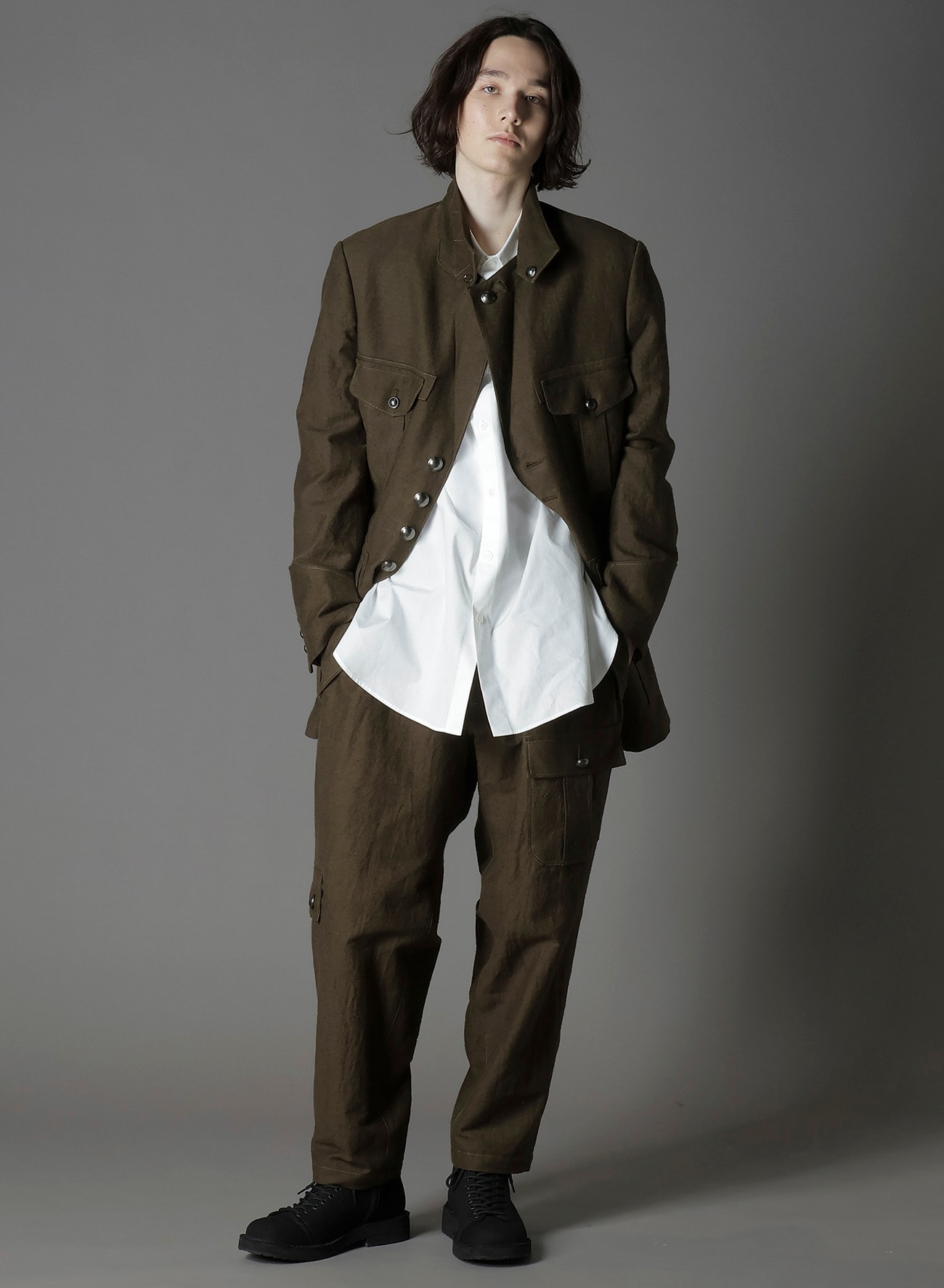 COTTON FLAX MOLESKIN BC BENTZ MILITARY JACKET