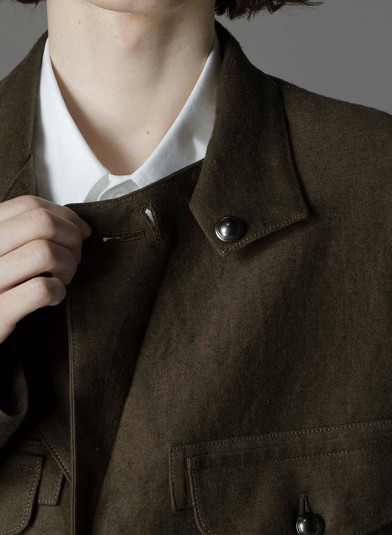 COTTON FLAX MOLESKIN BC BENTZ MILITARY JACKET