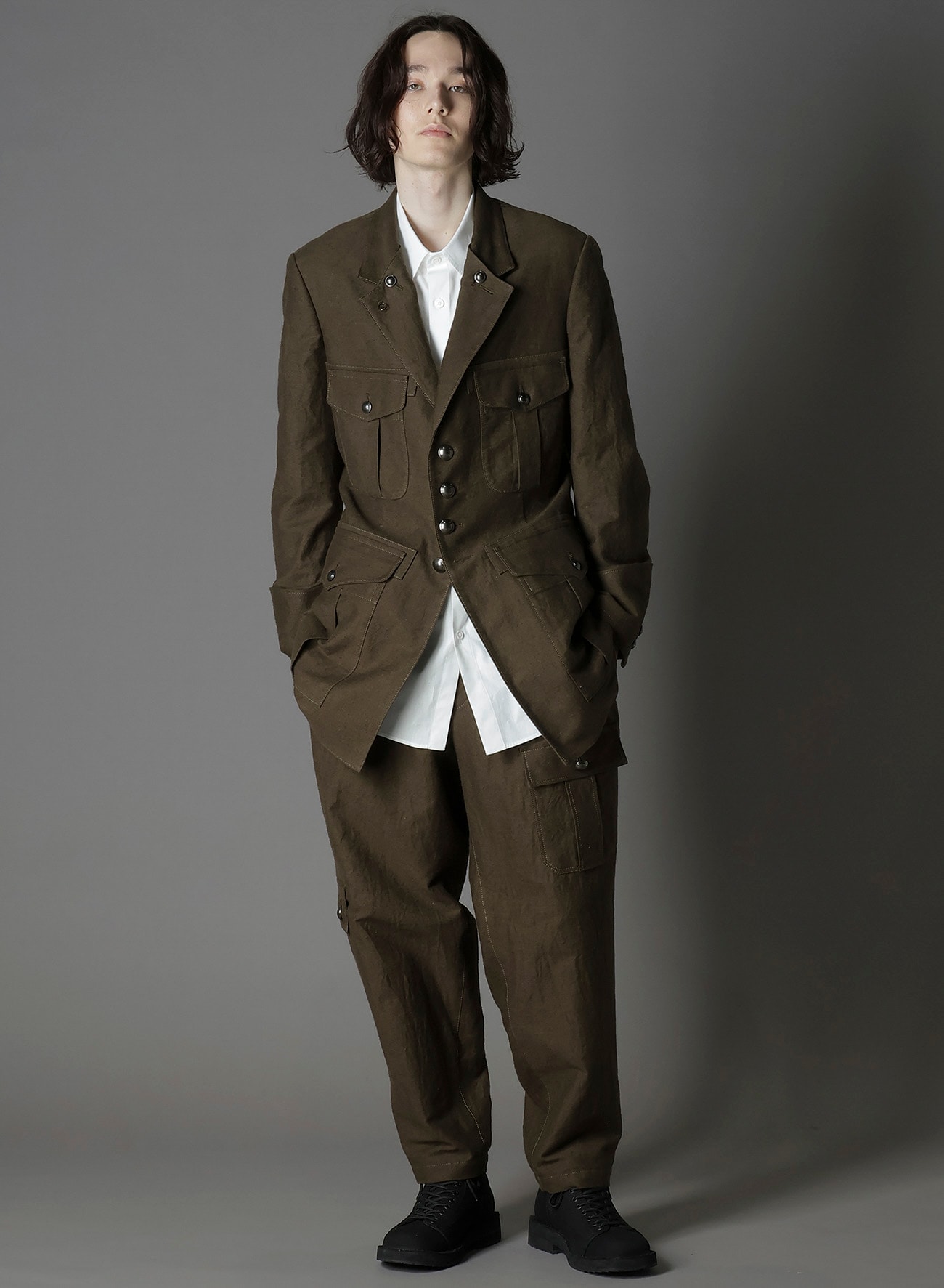 COTTON FLAX MOLESKIN BC BENTZ MILITARY JACKET