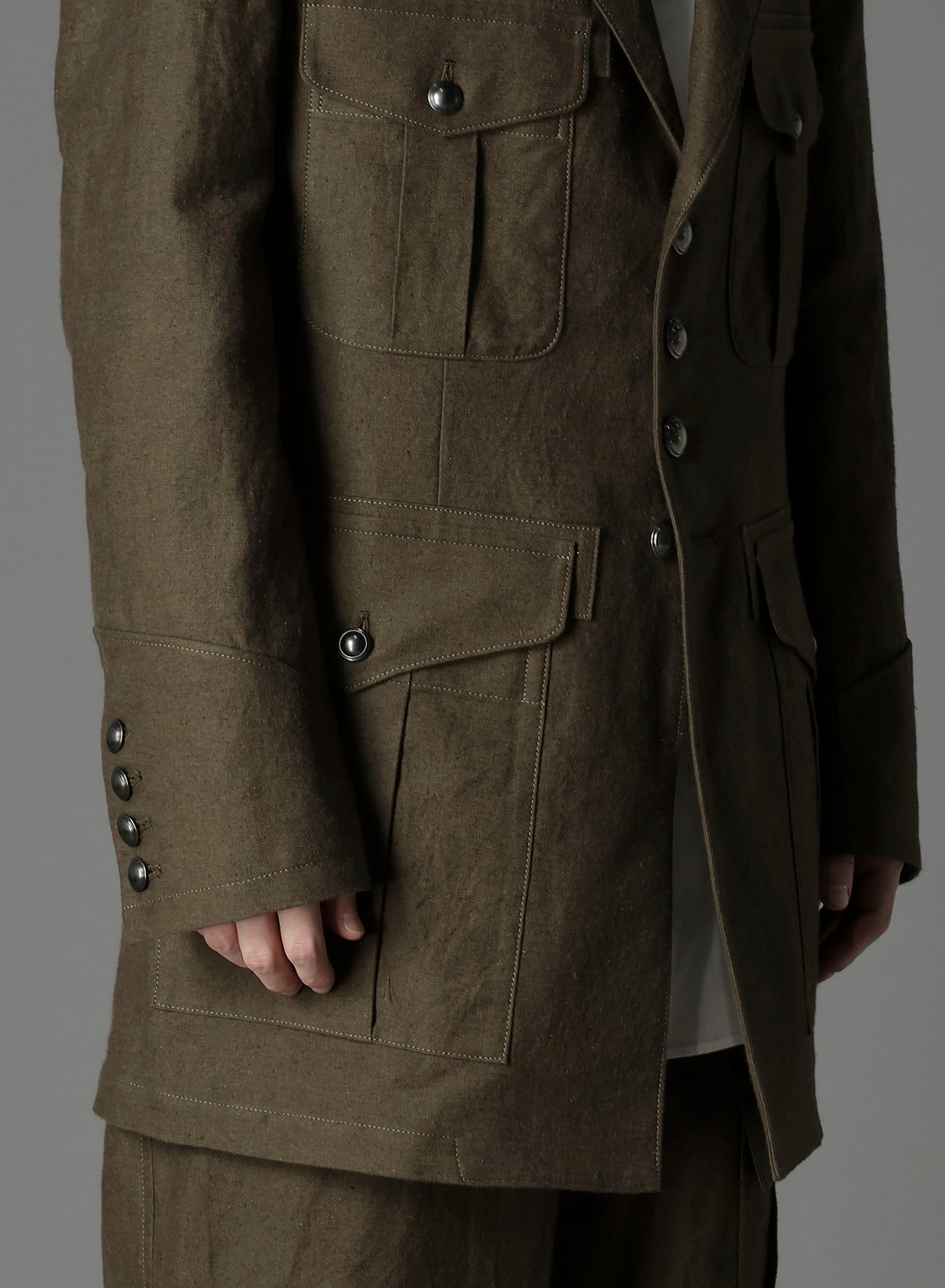 COTTON FLAX MOLESKIN BC BENTZ MILITARY JACKET