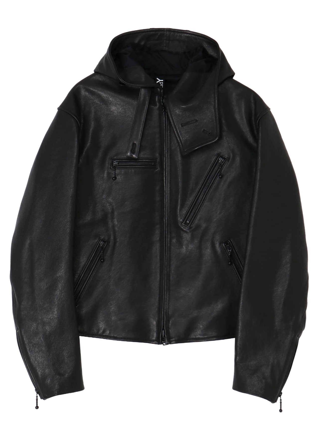 LAMB VEGETABLE HOODED LEATHER JACKET