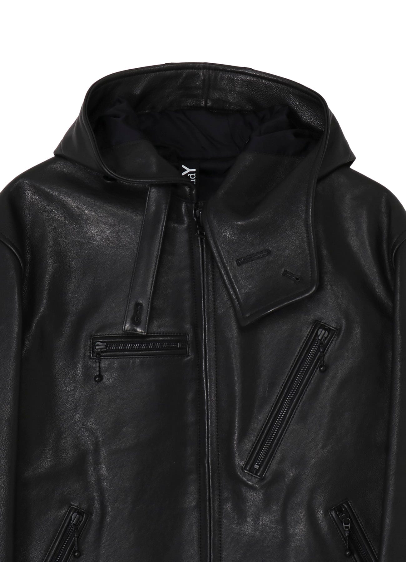 LAMB VEGETABLE HOODED LEATHER JACKET