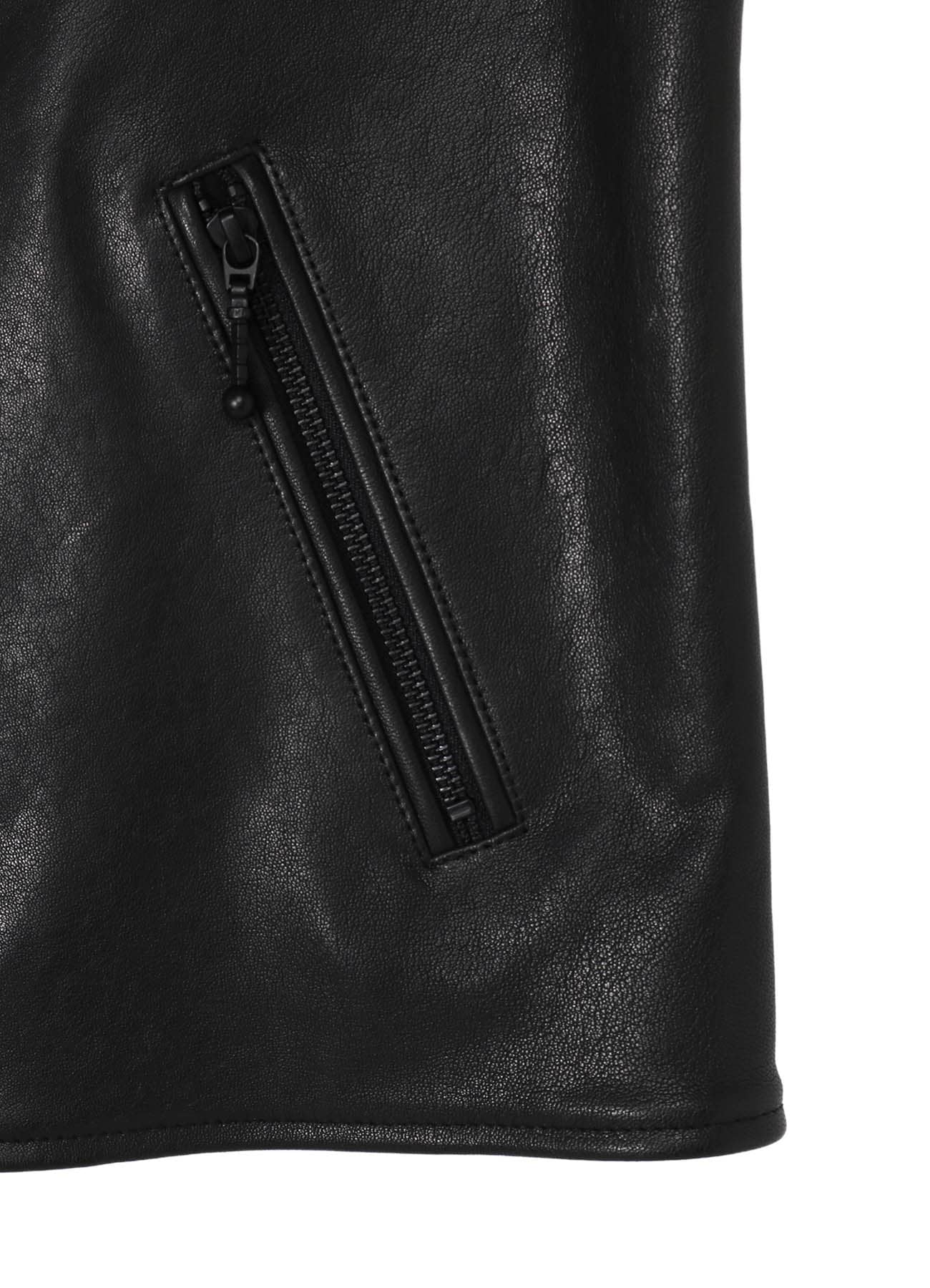 LAMB VEGETABLE HOODED LEATHER JACKET