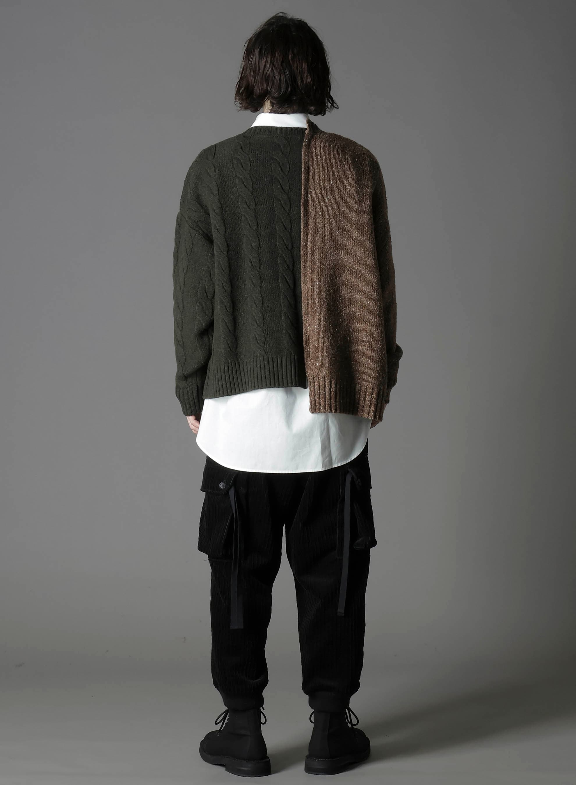 FINE MERINO WOOL CABLE SWITCH UNBALANCE PULLOVER