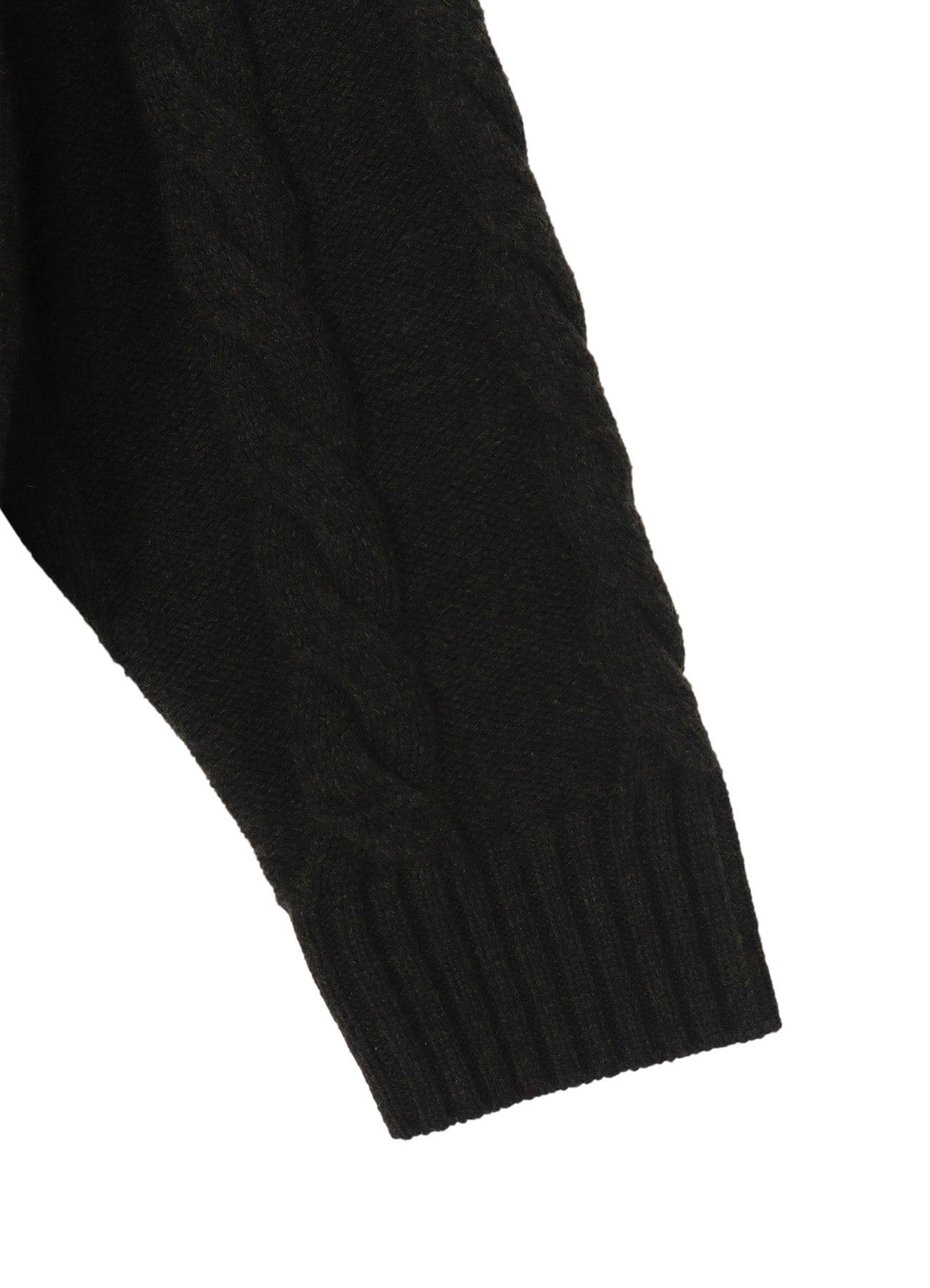 FINE MERINO WOOL CABLE SWITCH UNBALANCE PULLOVER