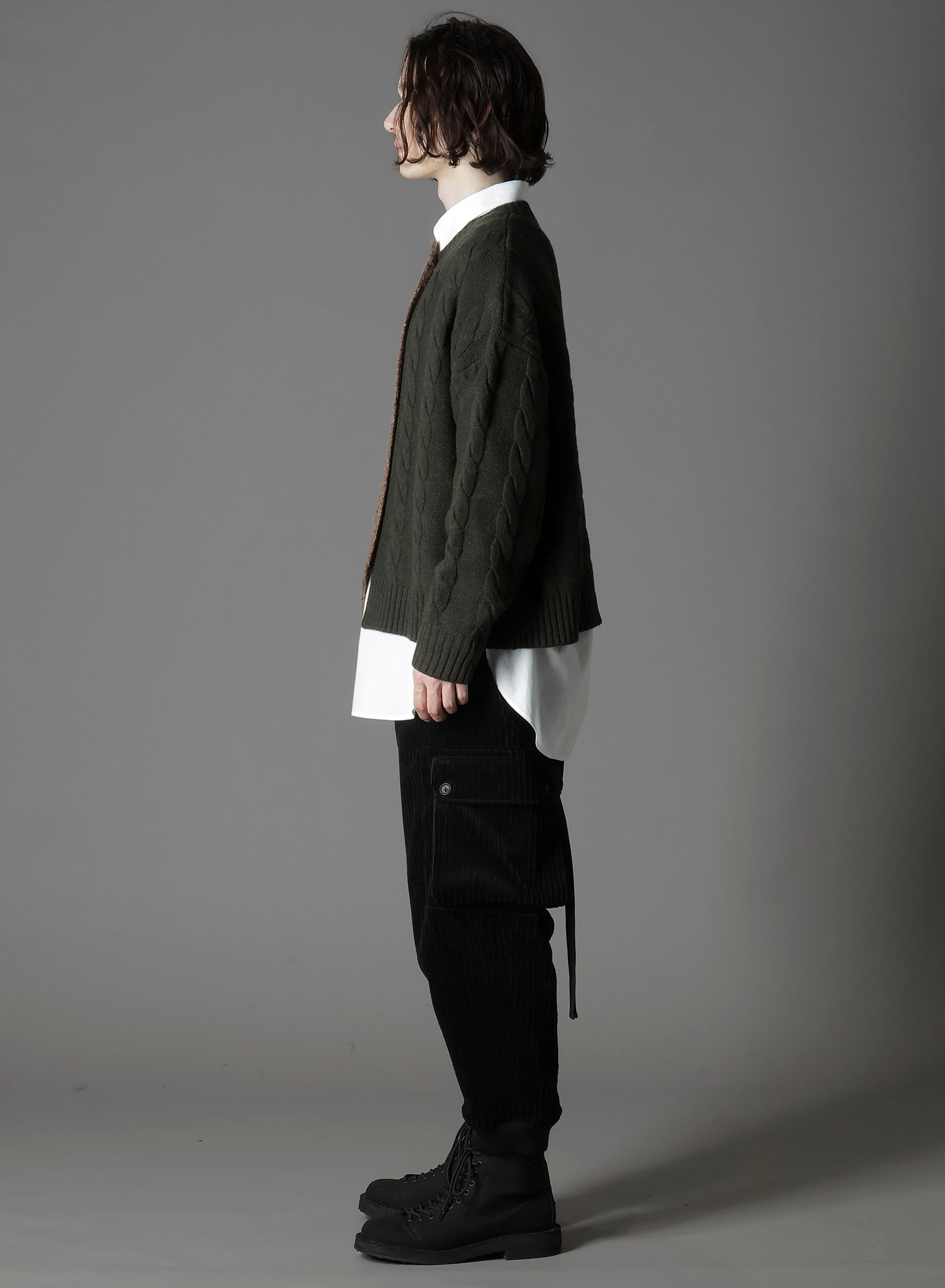 FINE MERINO WOOL CABLE SWITCH UNBALANCE PULLOVER