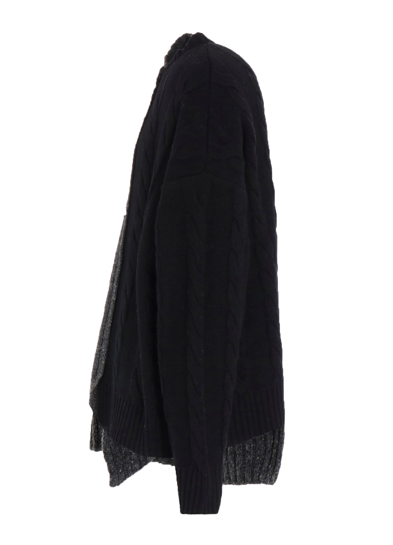 FINE MERINO WOOL CABLE SWITCH UNBALANCE PULLOVER