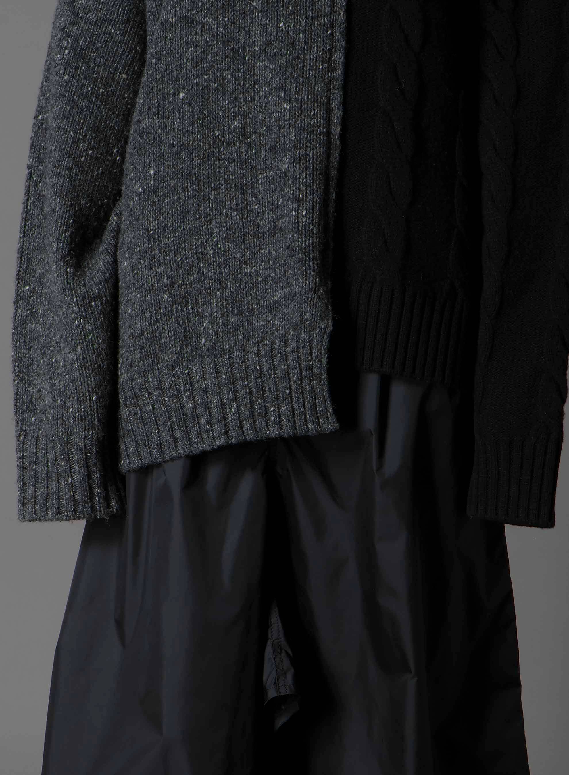 FINE MERINO WOOL CABLE SWITCH UNBALANCE PULLOVER