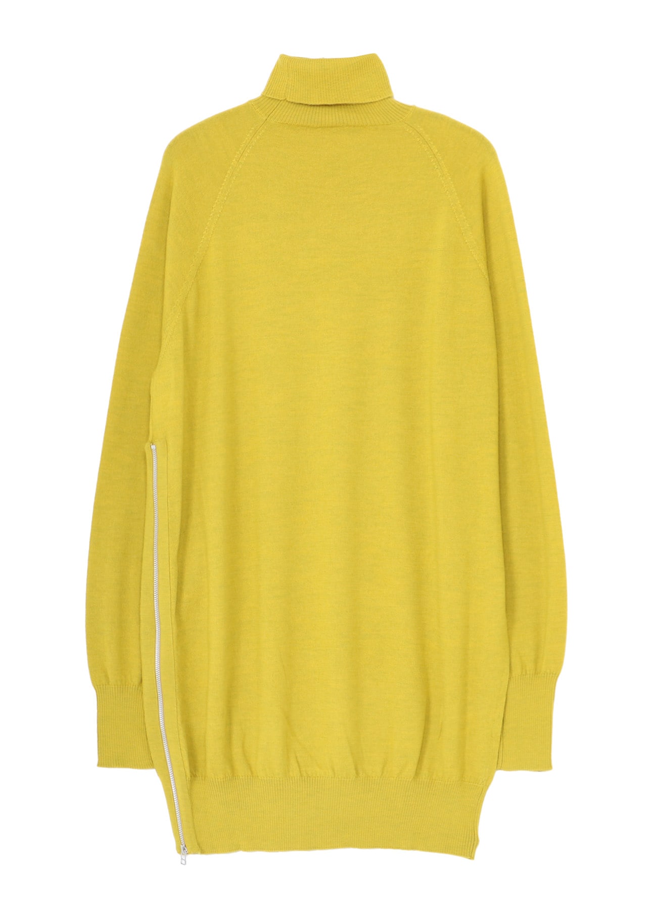 MERINO WOOL LEFT ZIPPER RAGLAN SLEEVE TURTLENECK