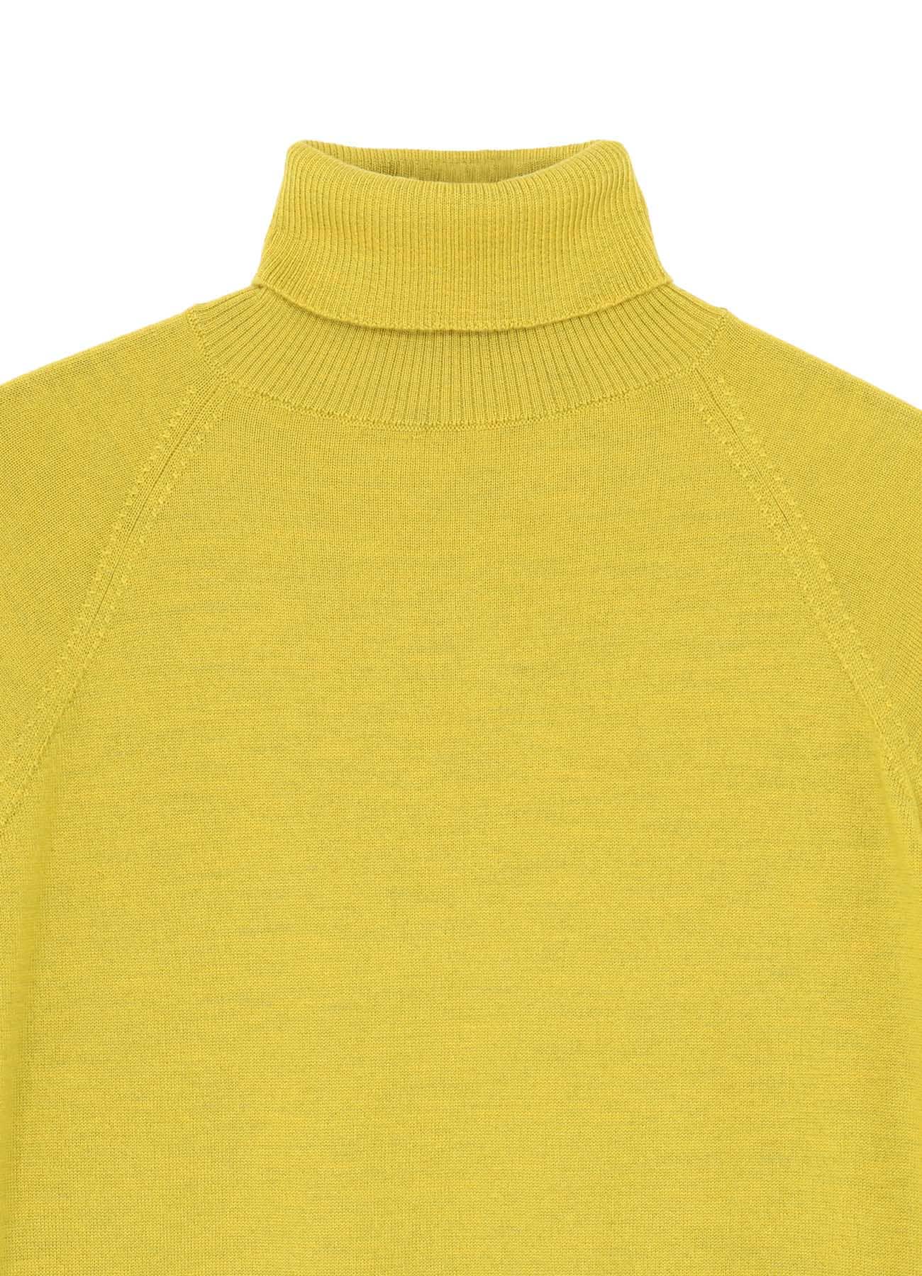 MERINO WOOL LEFT ZIPPER RAGLAN SLEEVE TURTLENECK
