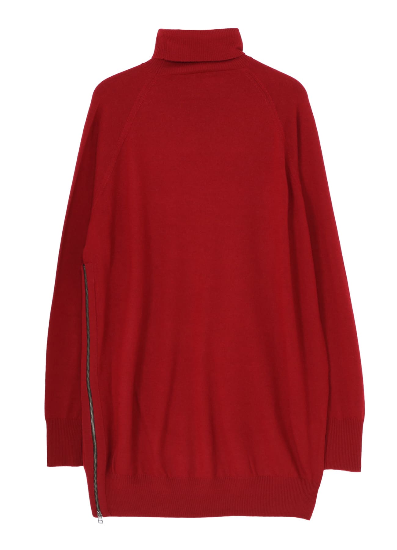 MERINO WOOL LEFT ZIPPER RAGLAN SLEEVE TURTLENECK