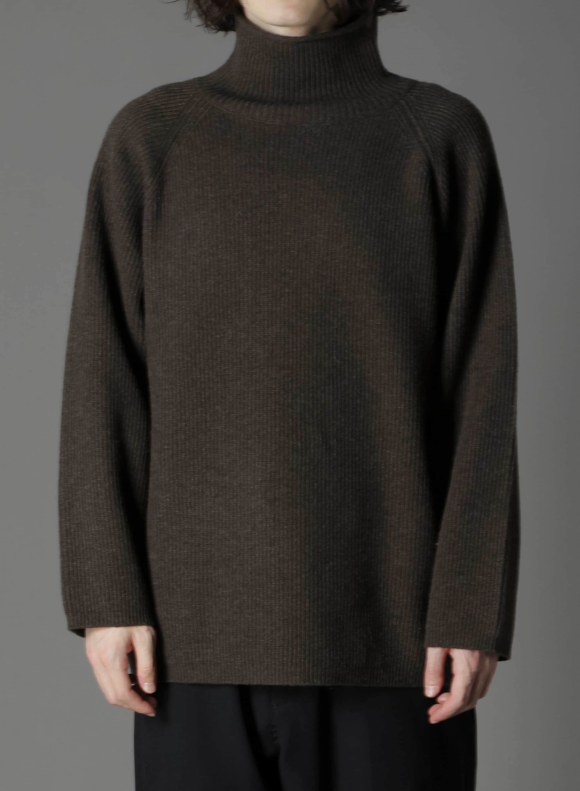 FINE MERINO WOOL RAGLAN TURTLE NECK
