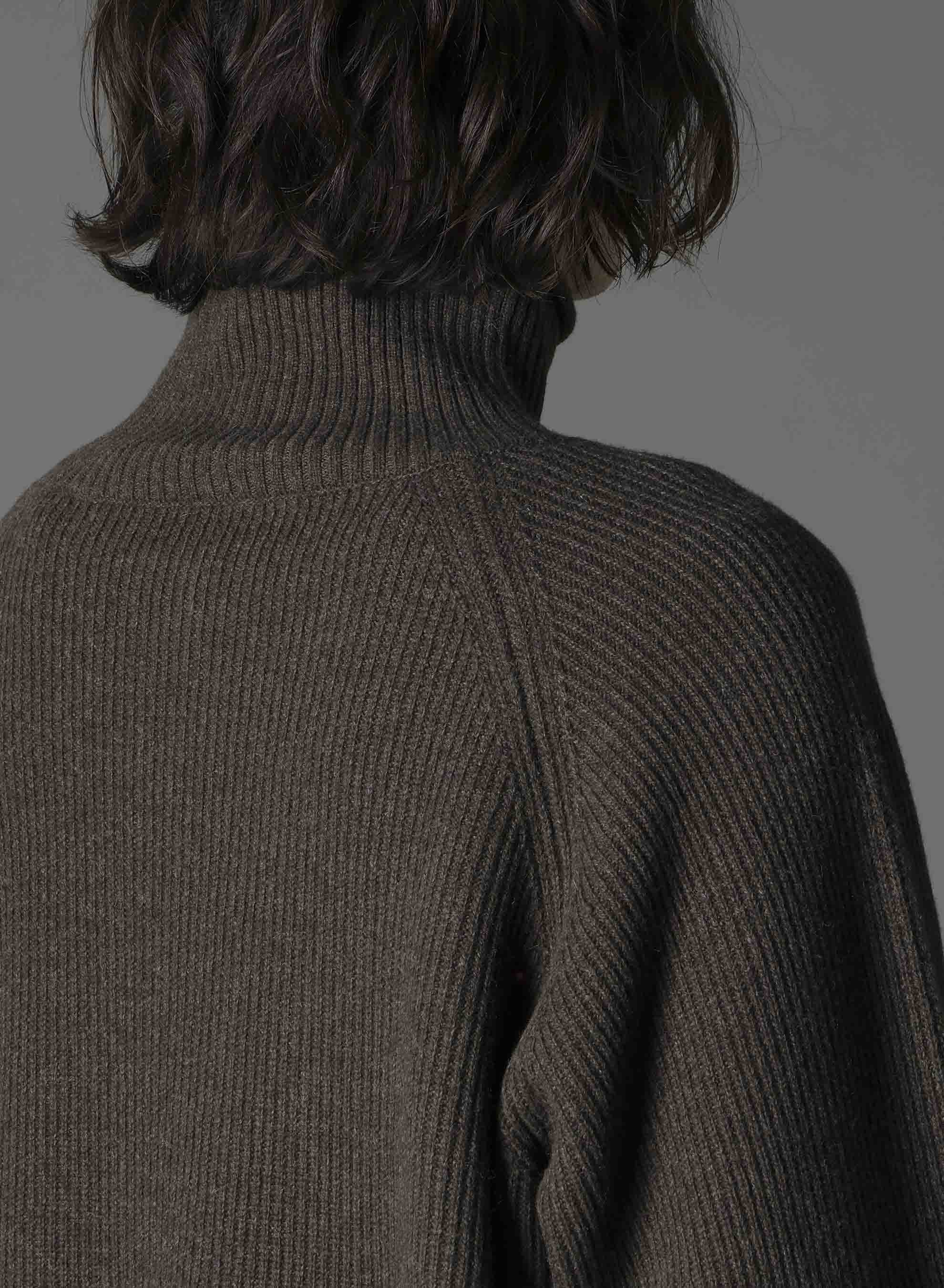 FINE MERINO WOOL RAGLAN TURTLE NECK