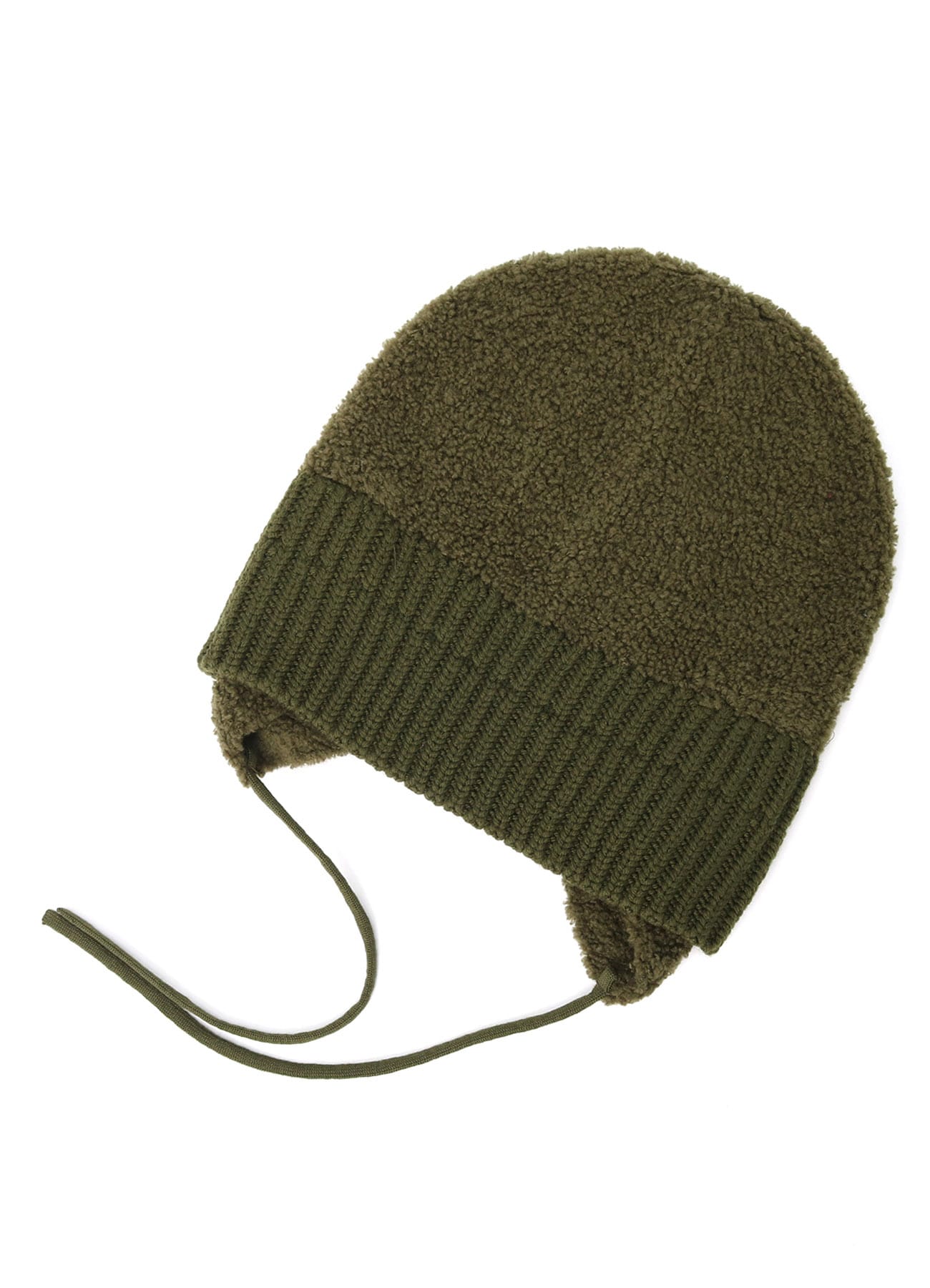 Wool boa+EX FineMerino Wool FLIGHT KNIT CAP