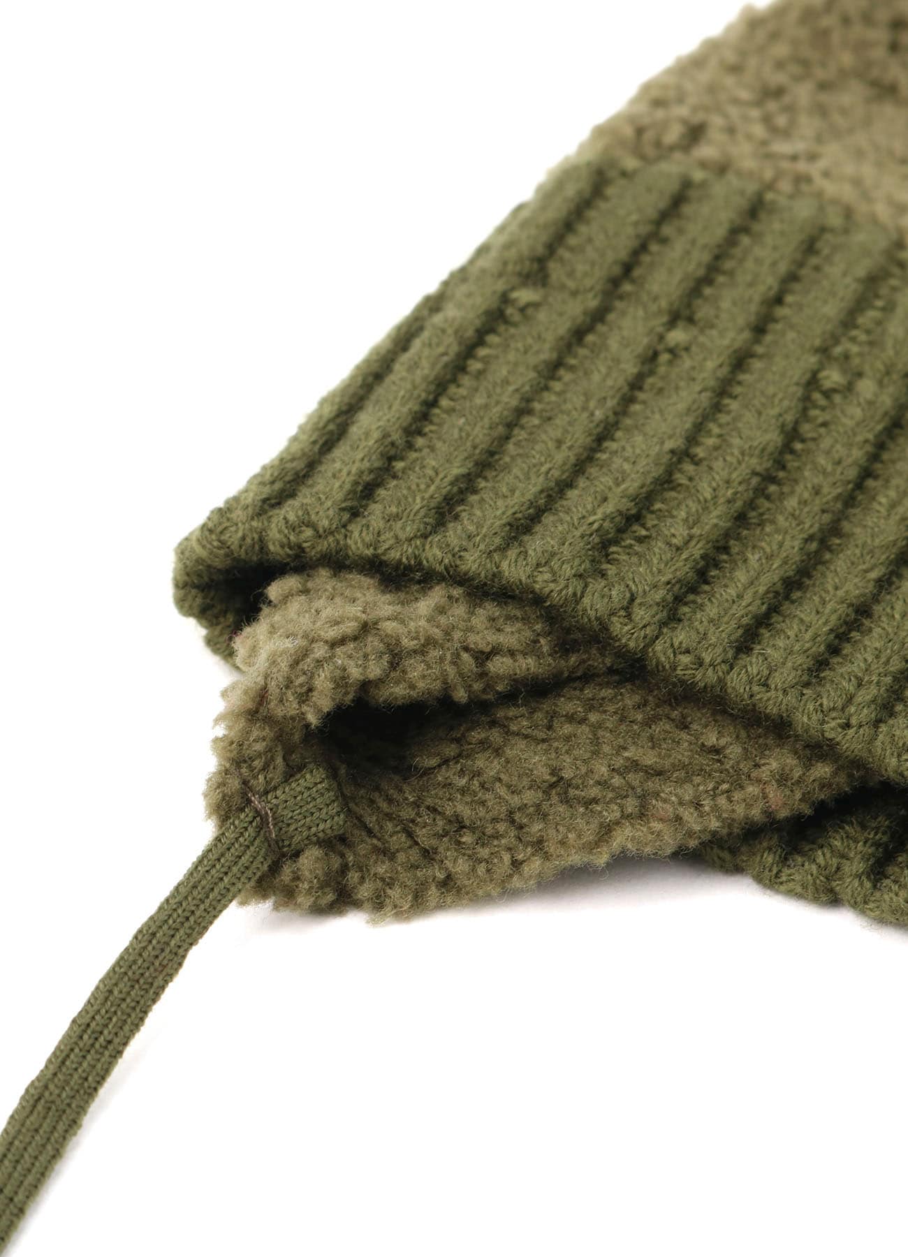 Wool boa+EX FineMerino Wool FLIGHT KNIT CAP