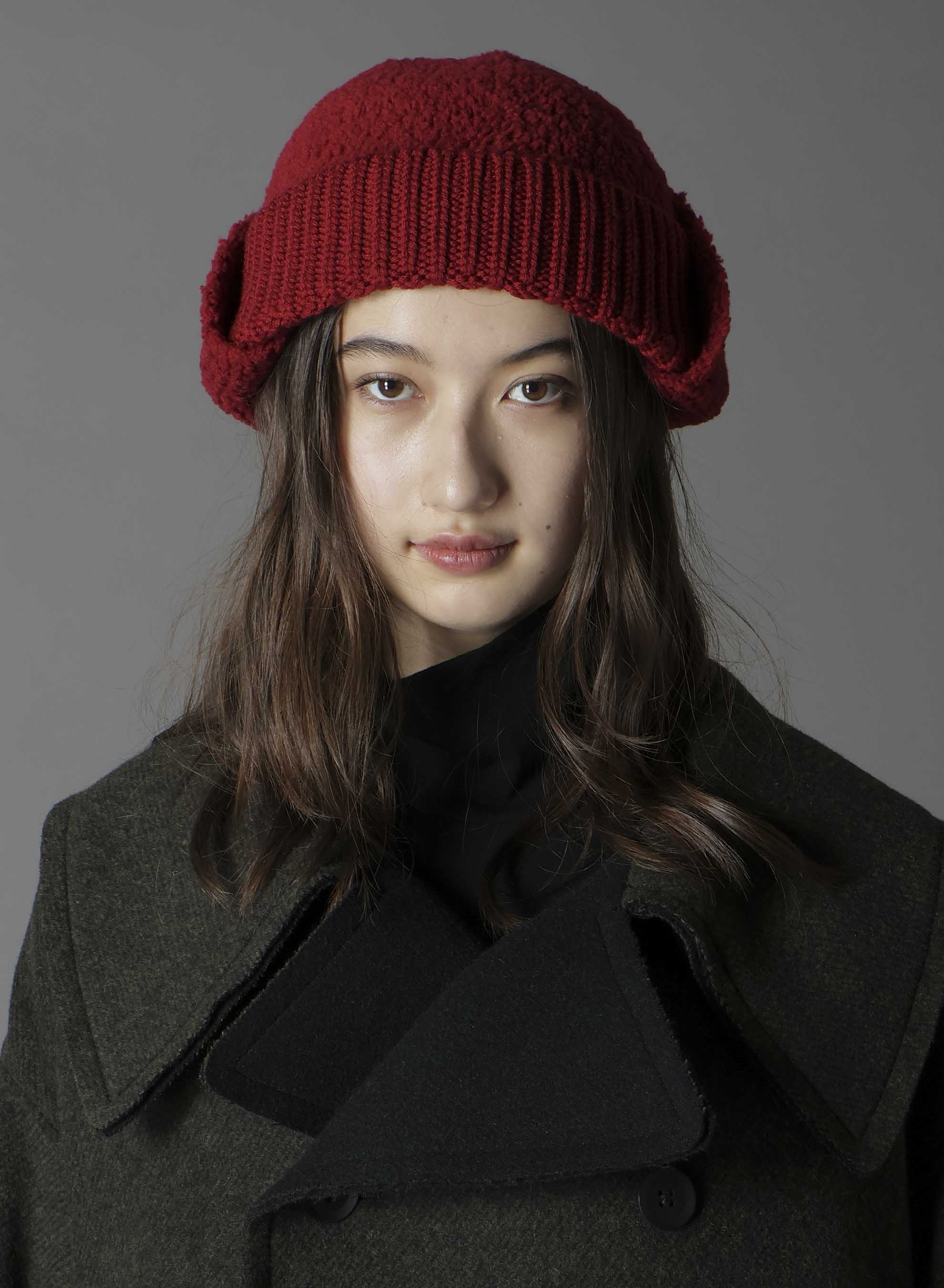 Wool boa+EX FineMerino Wool FLIGHT KNIT CAP