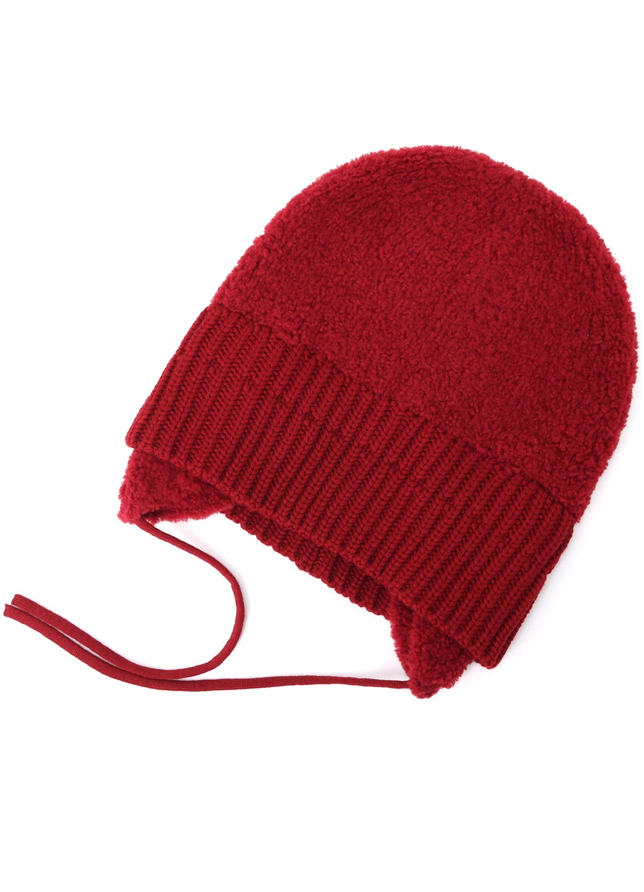 Wool boa+EX FineMerino Wool FLIGHT KNIT CAP