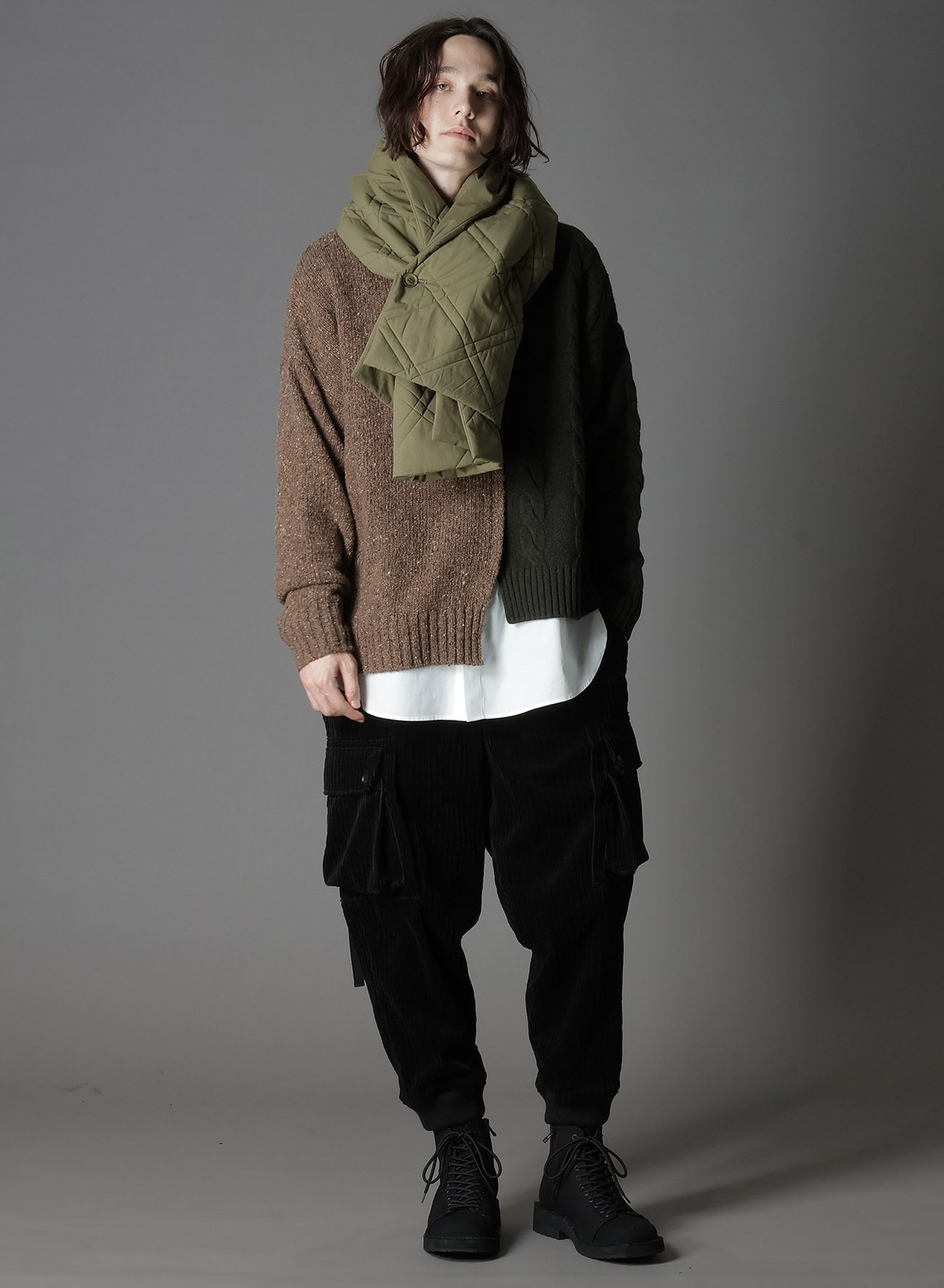 COTTON TYPEWRITER PADDED SCARF