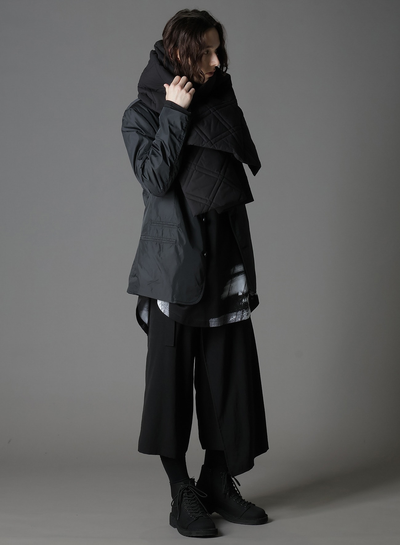 COTTON TYPEWRITER PADDED SCARF