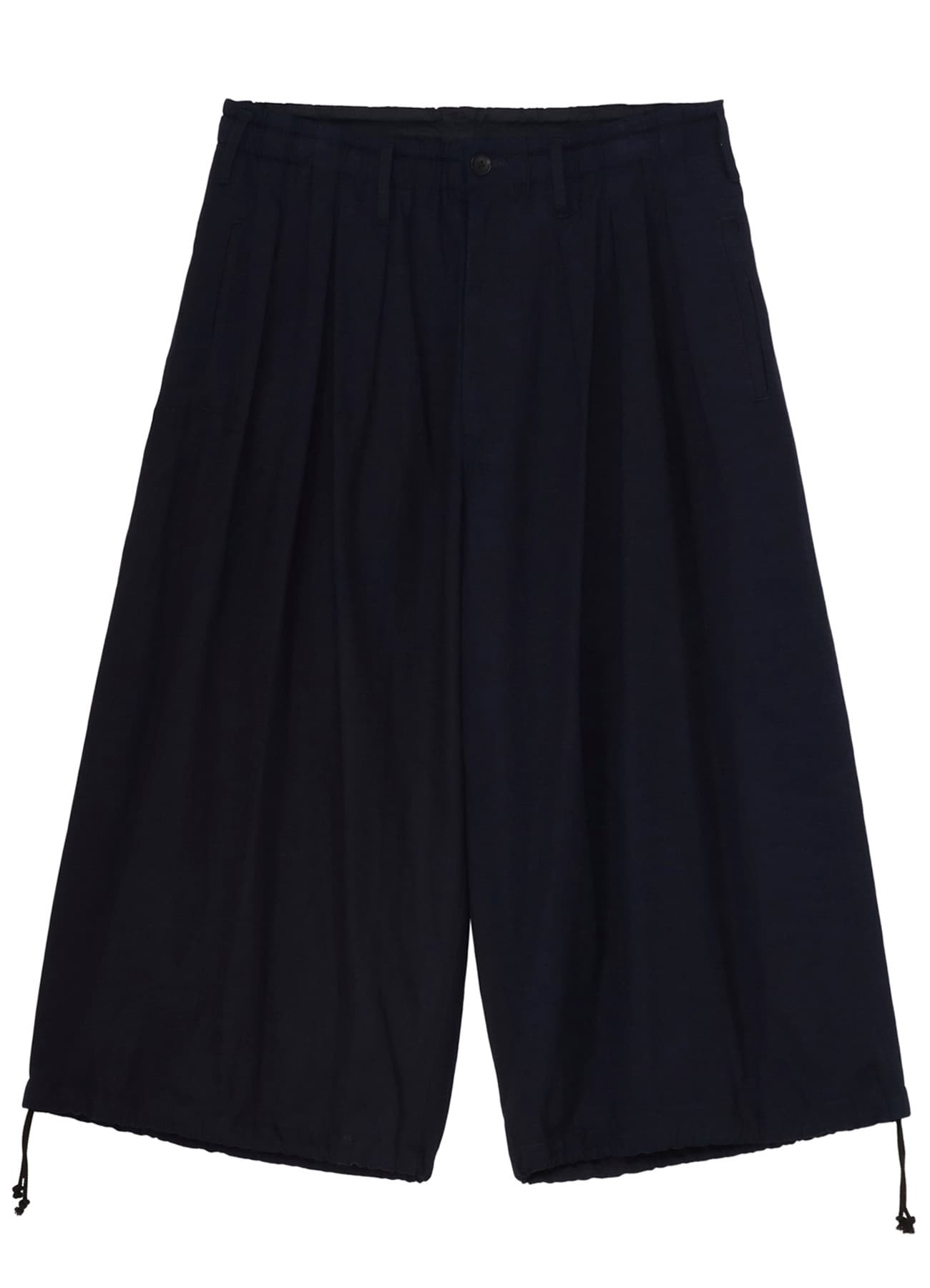 INDIGO DYED COTTON TWILL BALLOON PANTS
