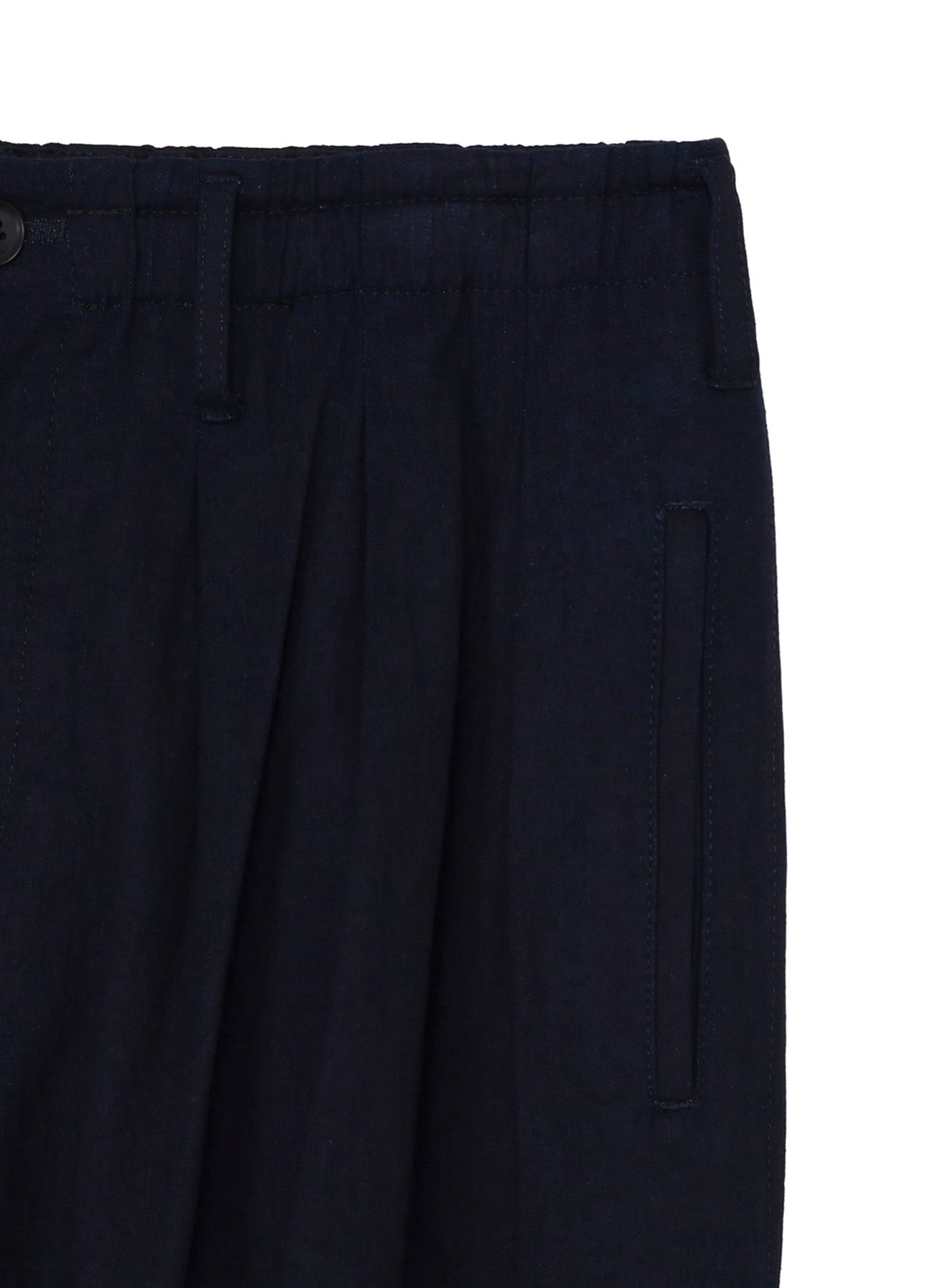 INDIGO DYED COTTON TWILL BALLOON PANTS