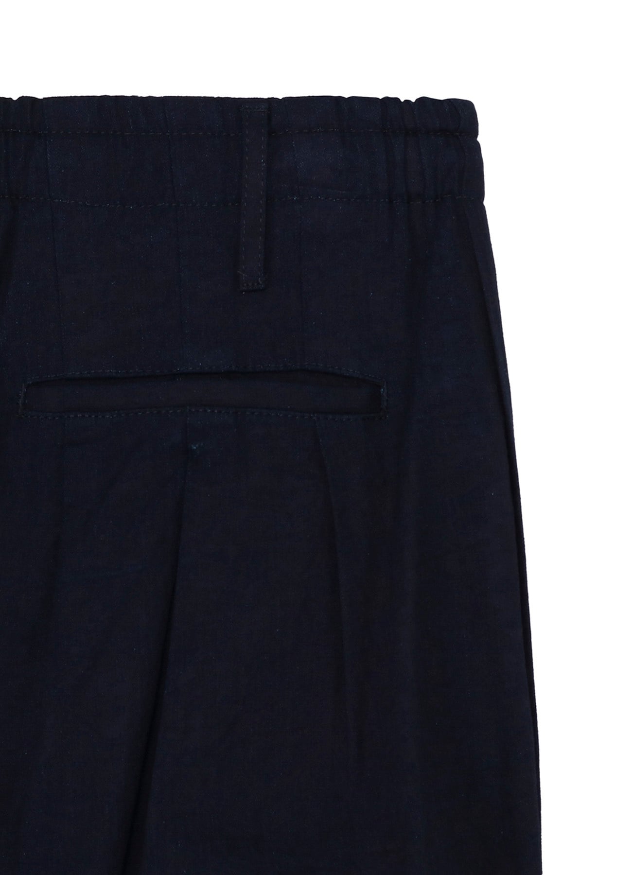 INDIGO DYED COTTON TWILL BALLOON PANTS