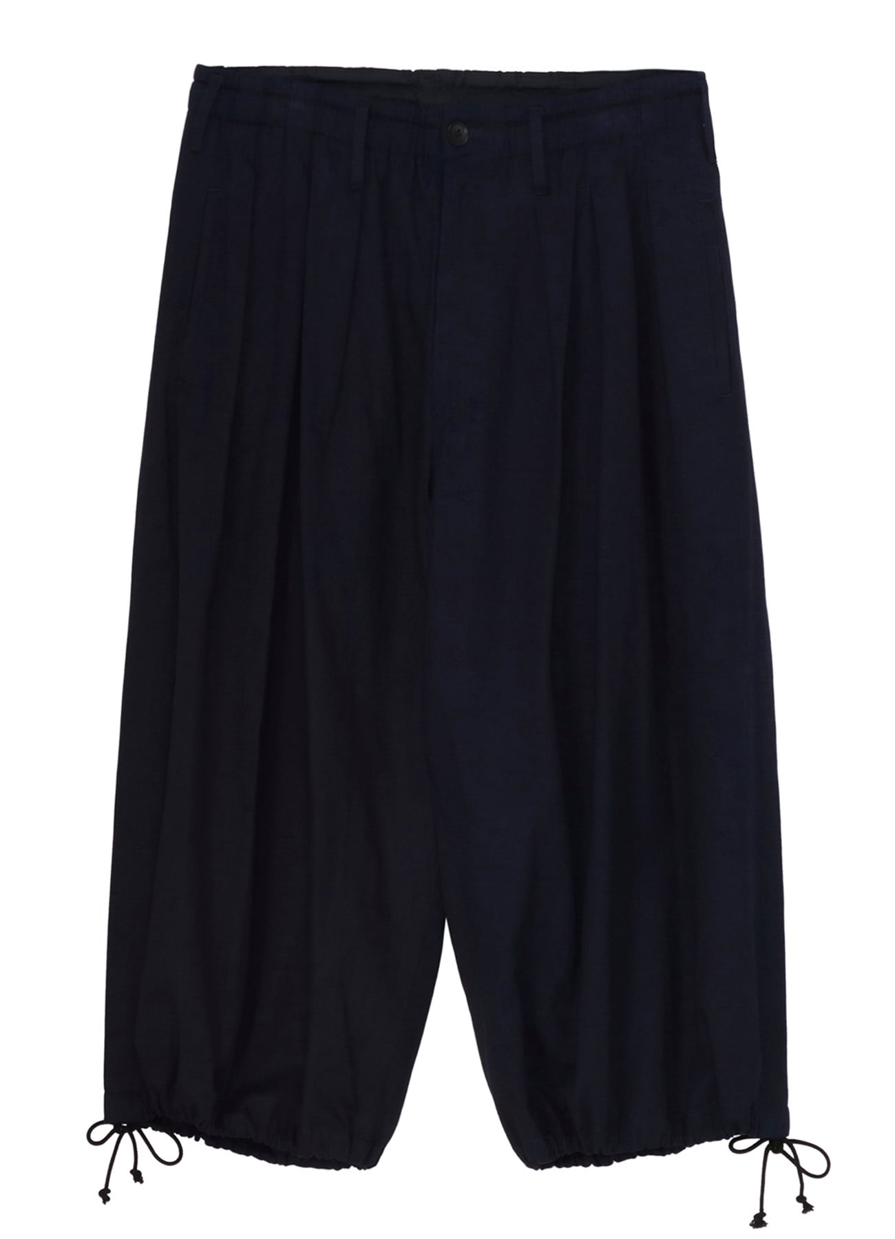 INDIGO DYED COTTON TWILL BALLOON PANTS