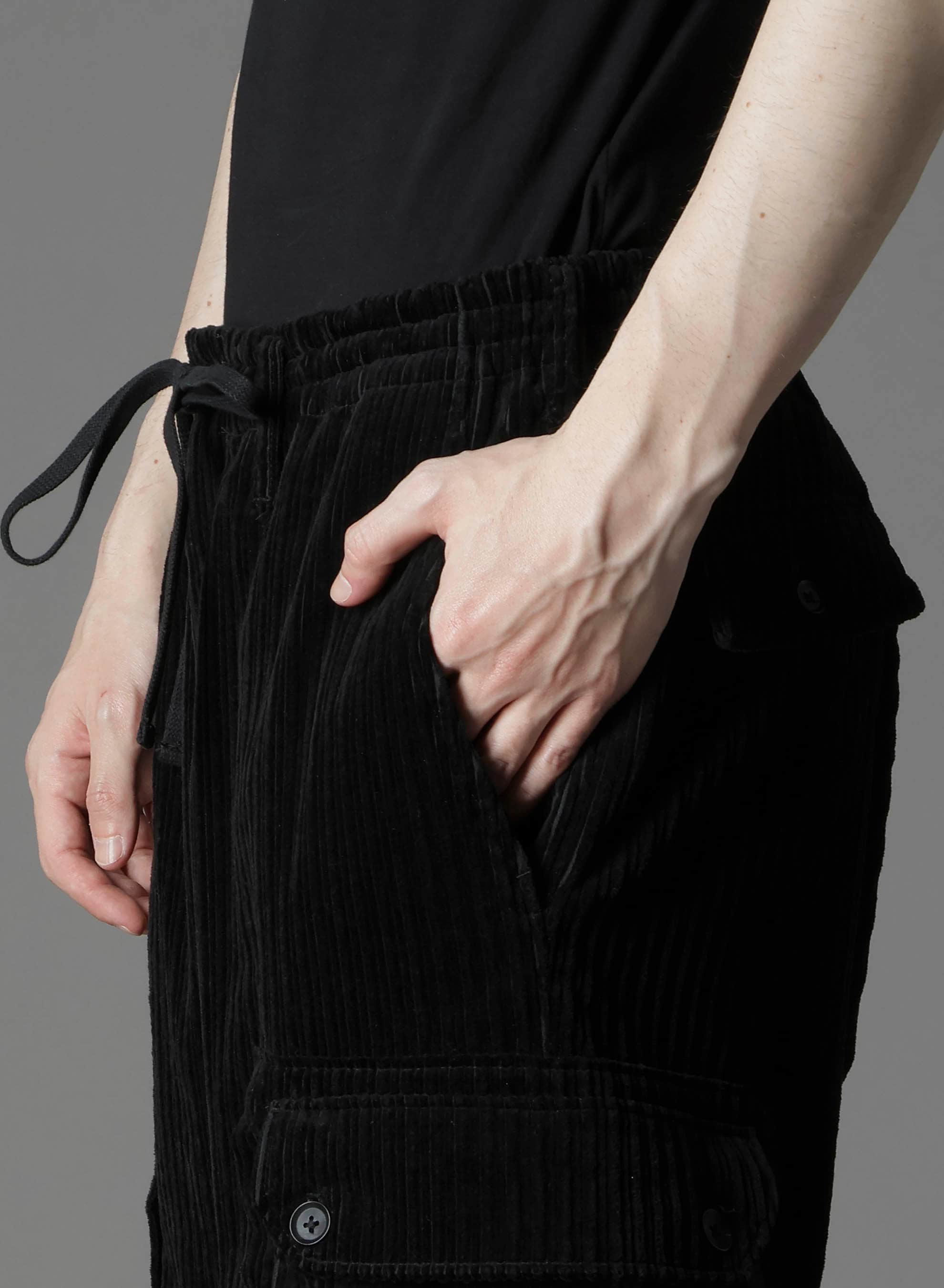 PAIR CORDUROY AIR TURNING RIBBED HEM CARGO